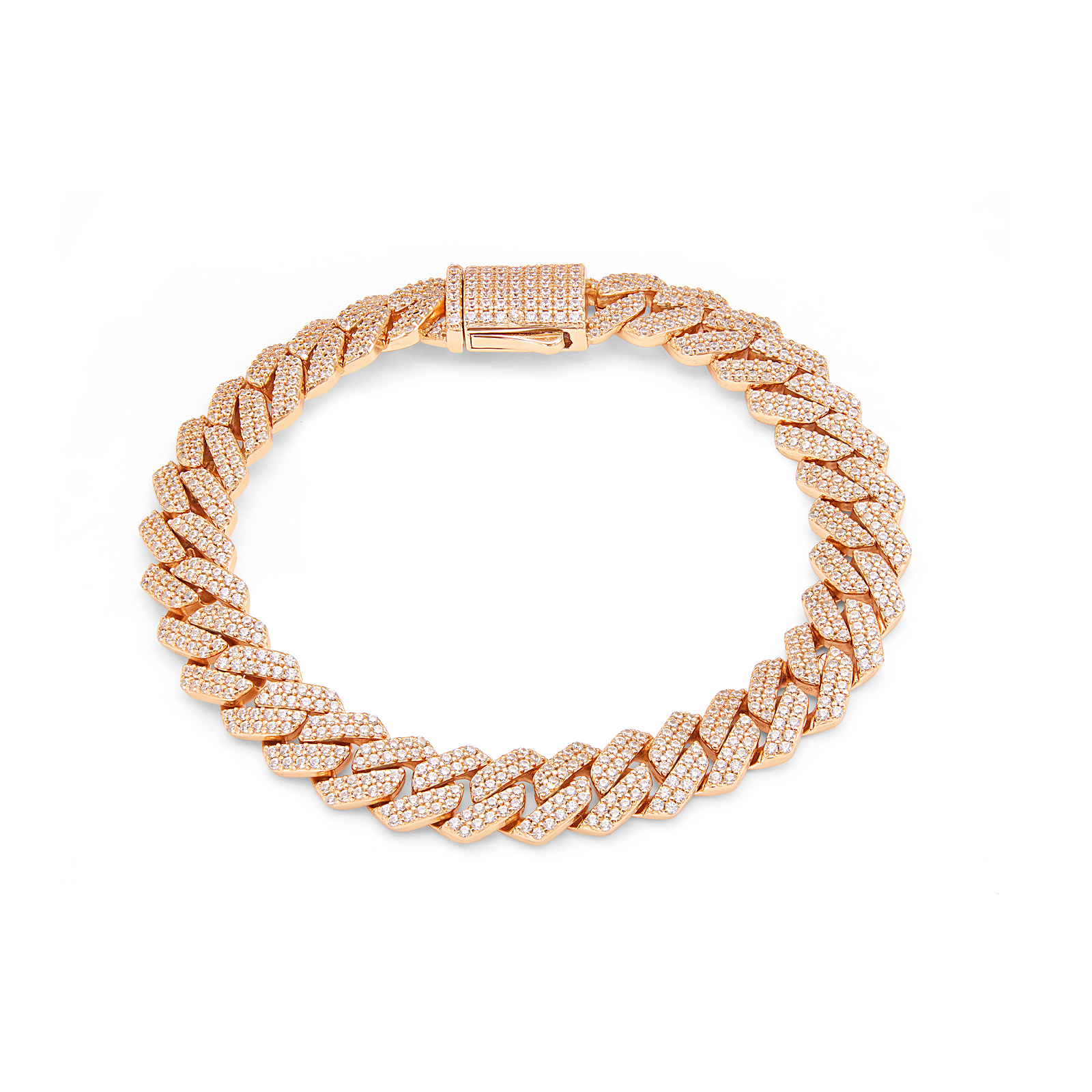Heavy Cuban Link Bracelet with Pave Clasp
