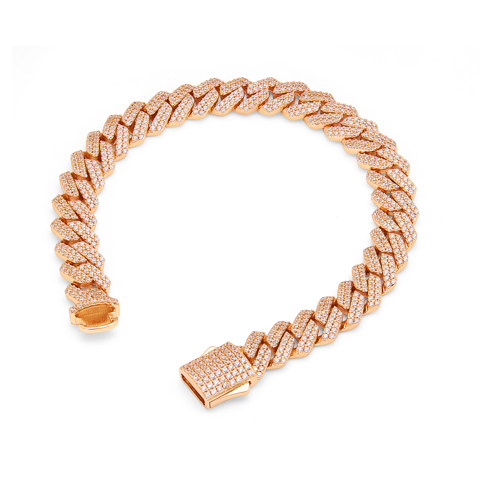 Heavy Cuban Link Bracelet with Pave Clasp