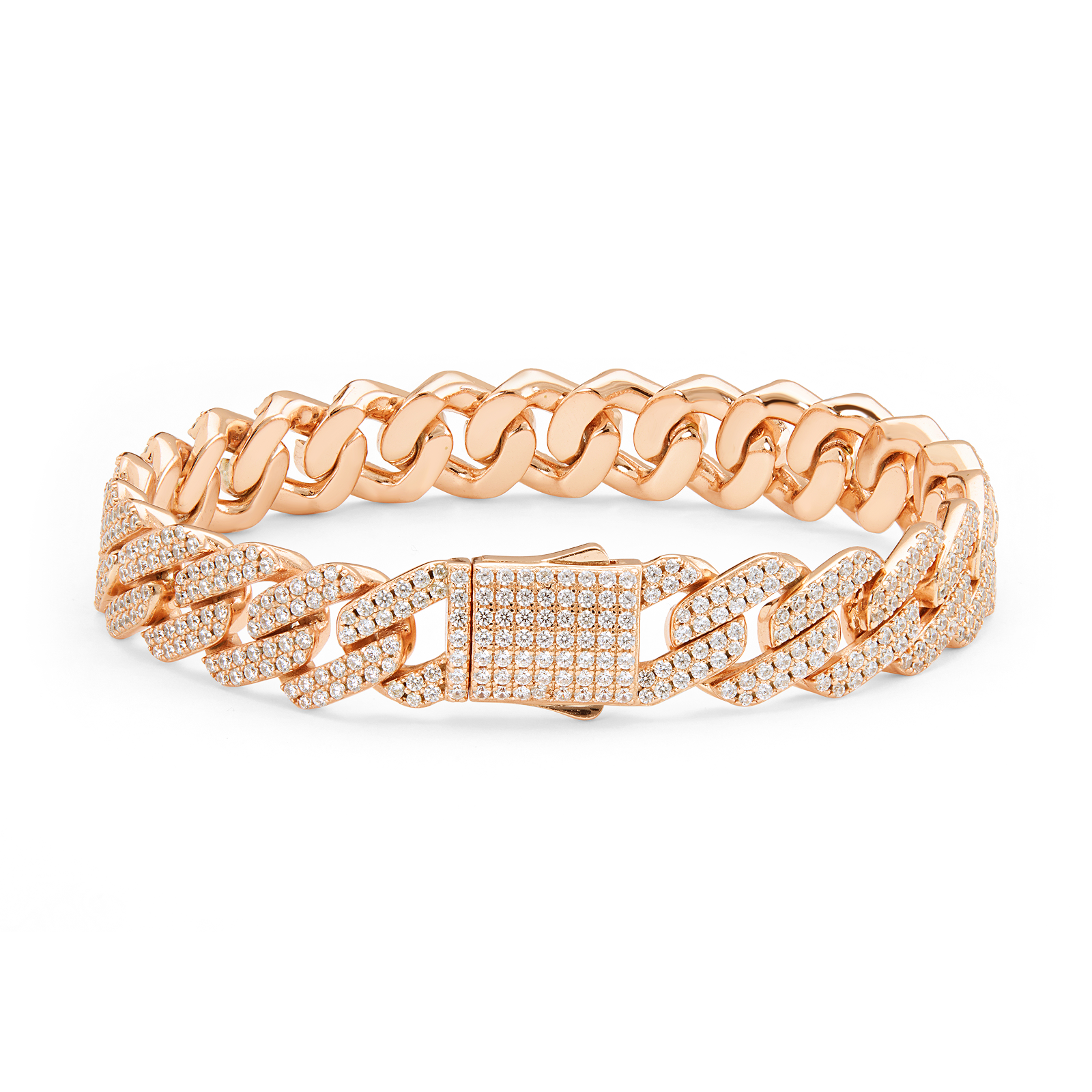 Fully Iced-Out Pave Cuban Link Bracelet