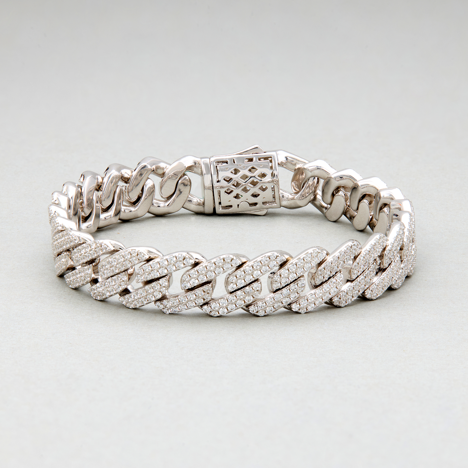 Fully Iced-Out Pave Cuban Link Bracelet