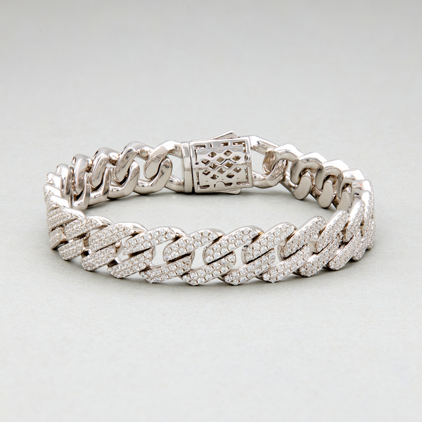 Fully Iced-Out Pave Cuban Link Bracelet