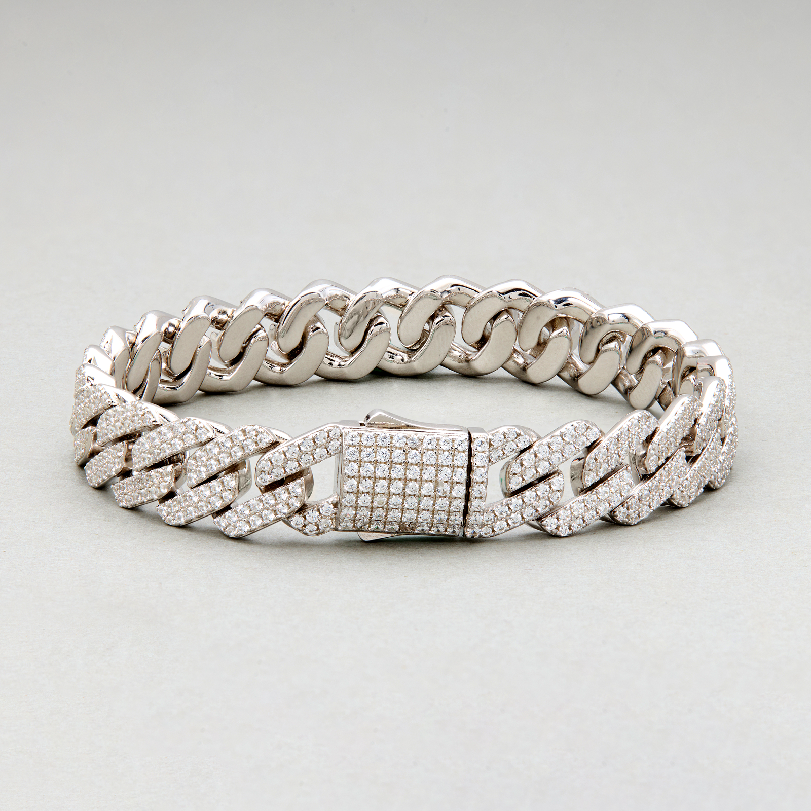 Fully Iced-Out Pave Cuban Link Bracelet