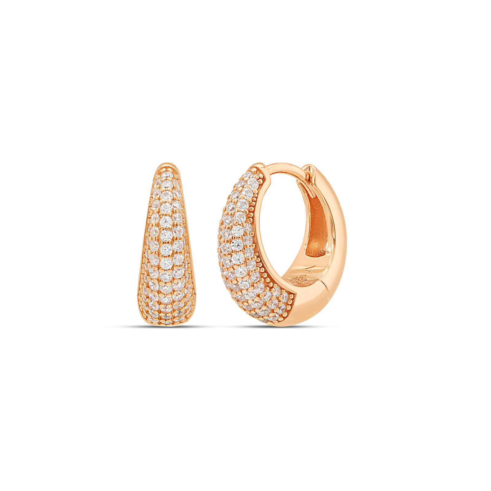 Tapered Pave Drop & Hoop Earrings