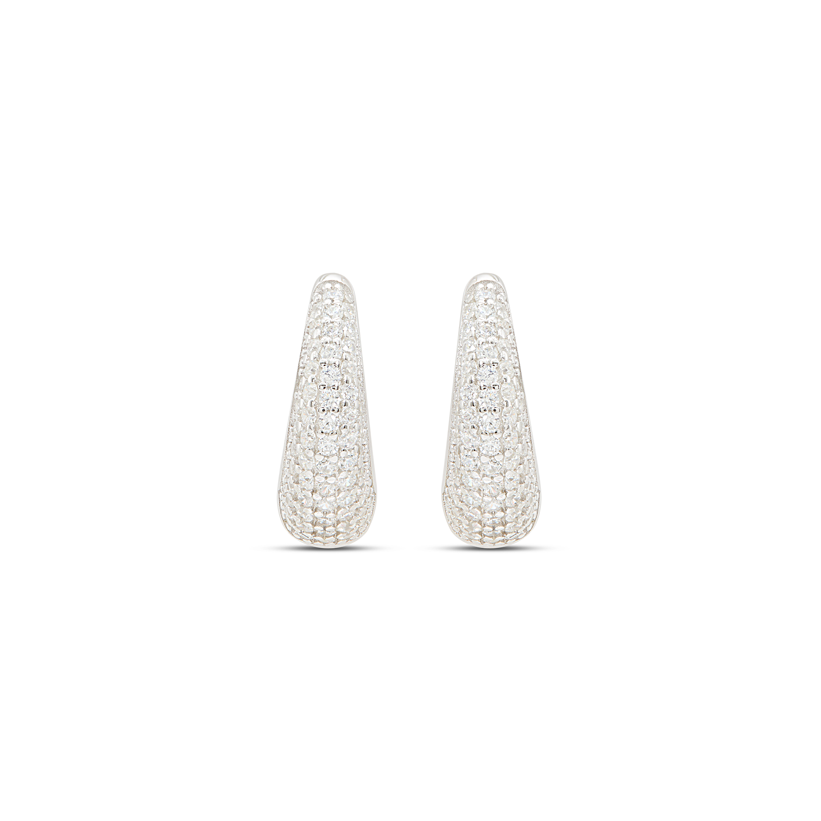 Tapered Pave Drop & Hoop Earrings