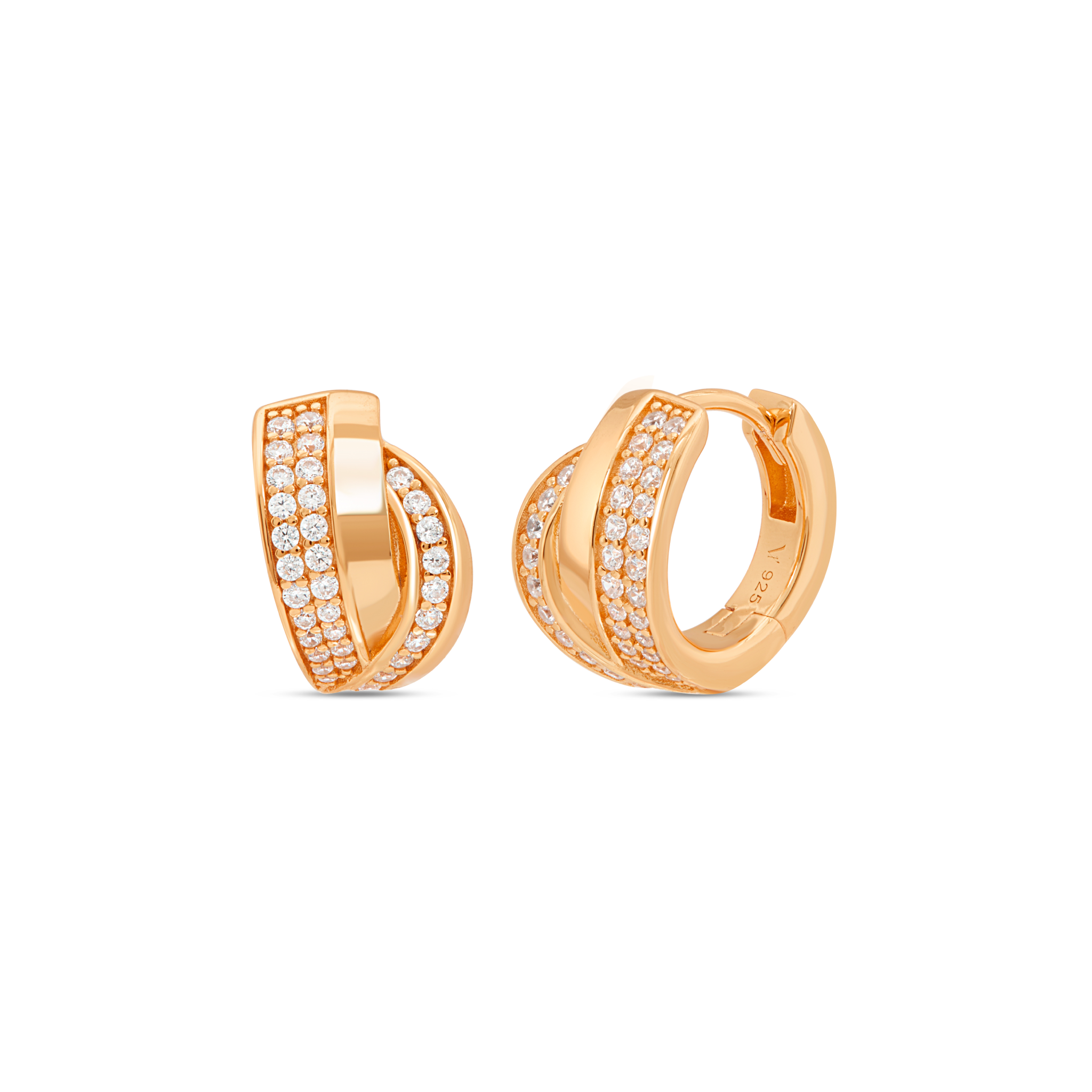 Chunky Pave Hoop Earrings