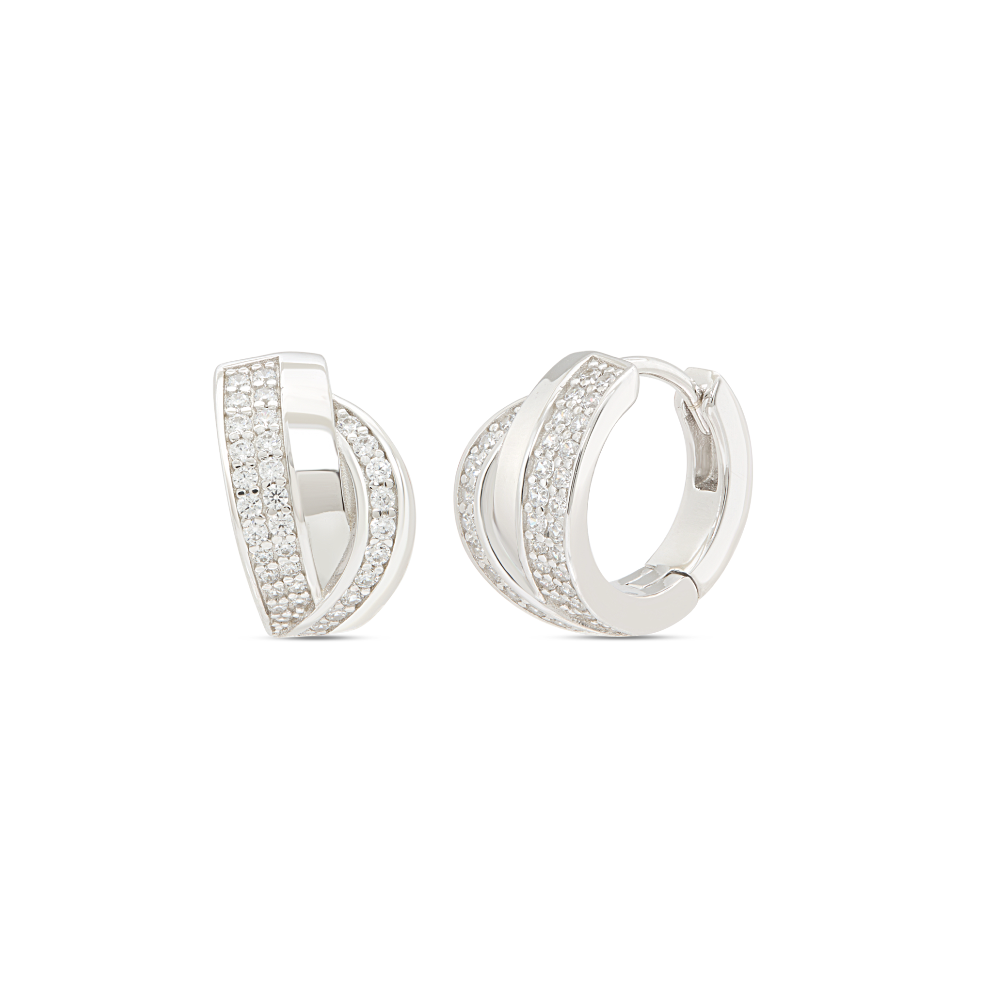 Chunky Pave Hoop Earrings
