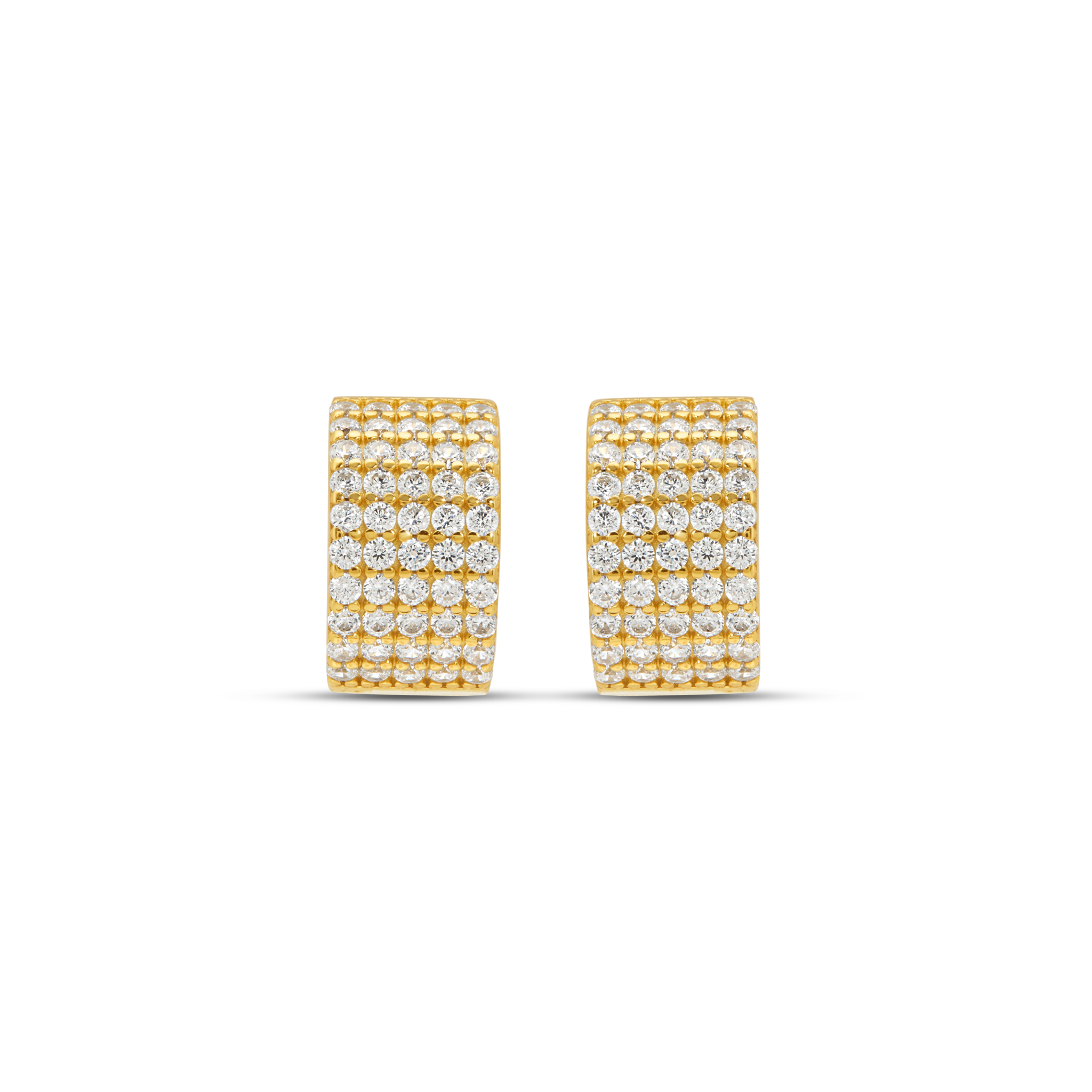 Multi-Row Pave Bar Stud & Hoop Earrings