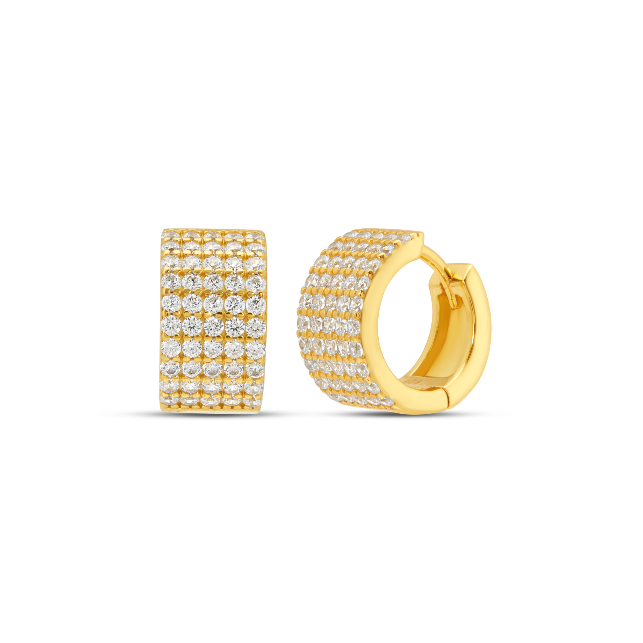 Multi-Row Pave Bar Stud & Hoop Earrings