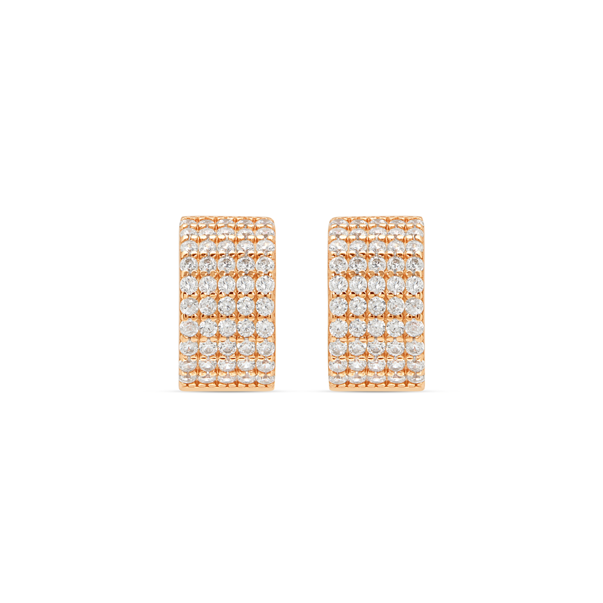 Multi-Row Pave Bar Stud & Hoop Earrings