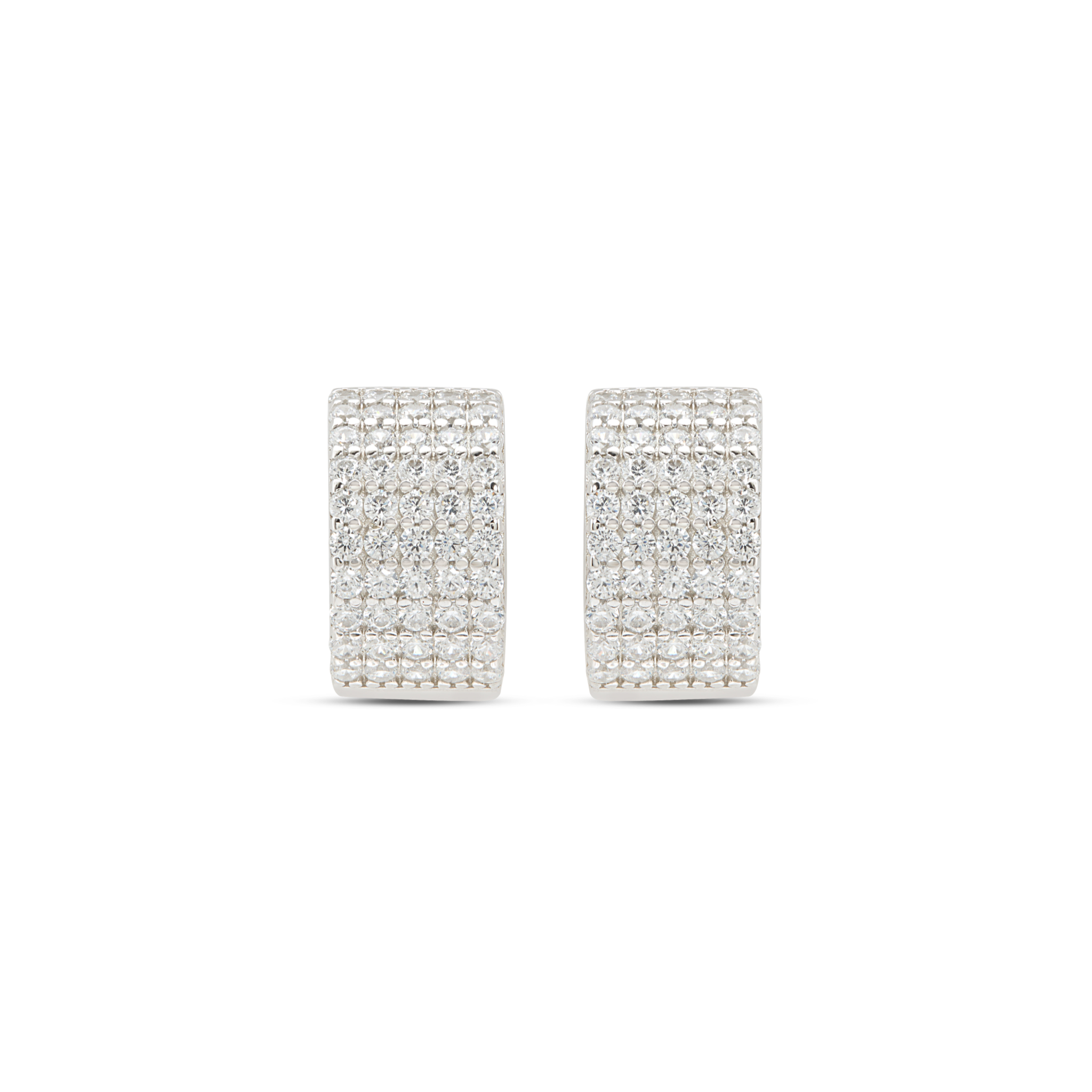 Multi-Row Pave Bar Stud & Hoop Earrings