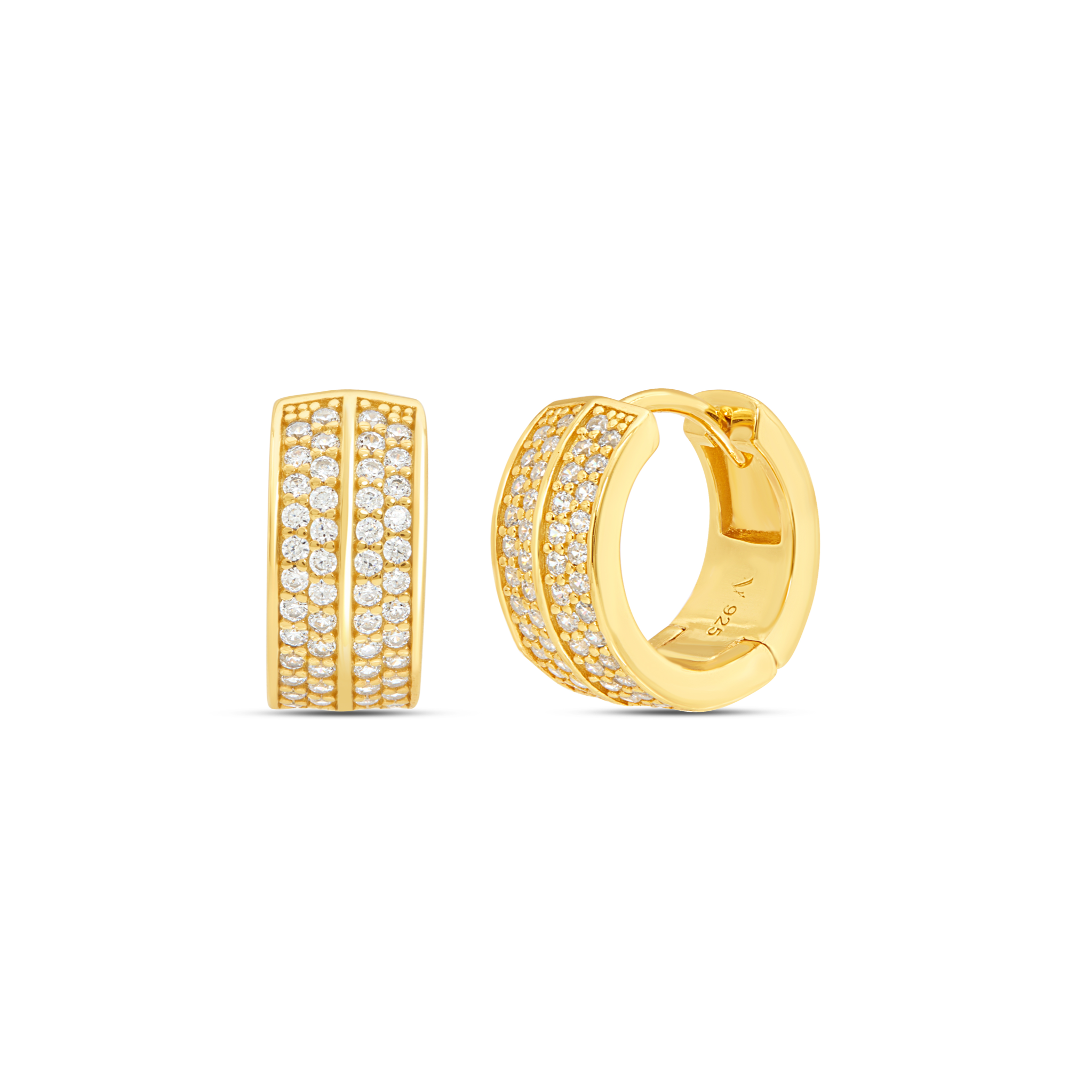Wide Pave Bar Drop & Crystal Hoop Earrings