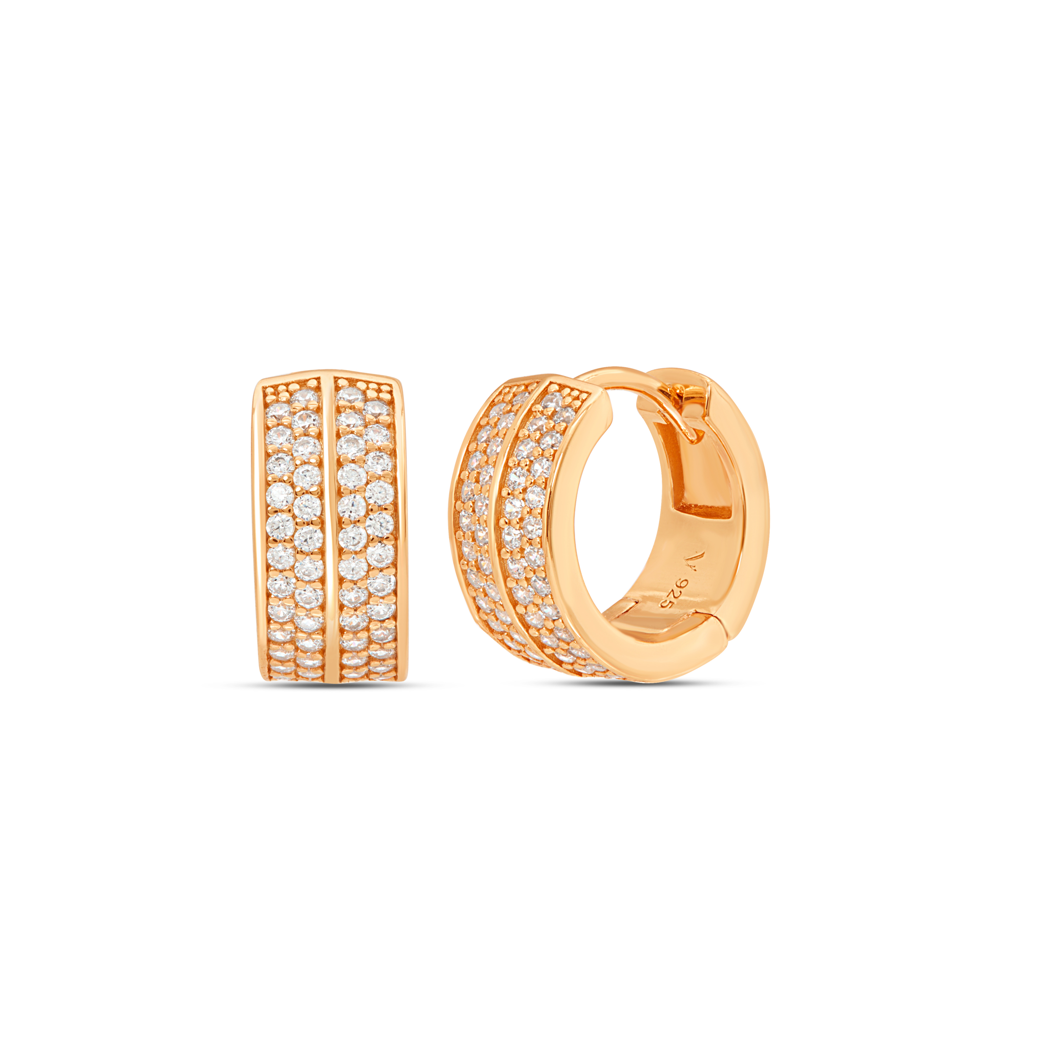 Wide Pave Bar Drop & Crystal Hoop Earrings