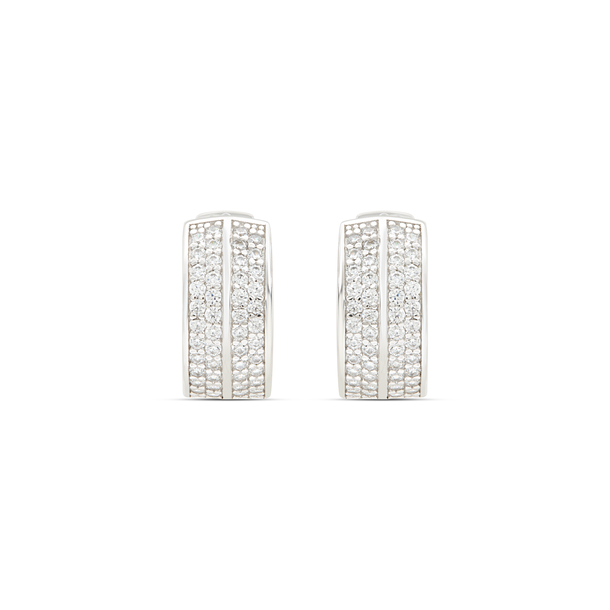 Wide Pave Bar Drop & Crystal Hoop Earrings