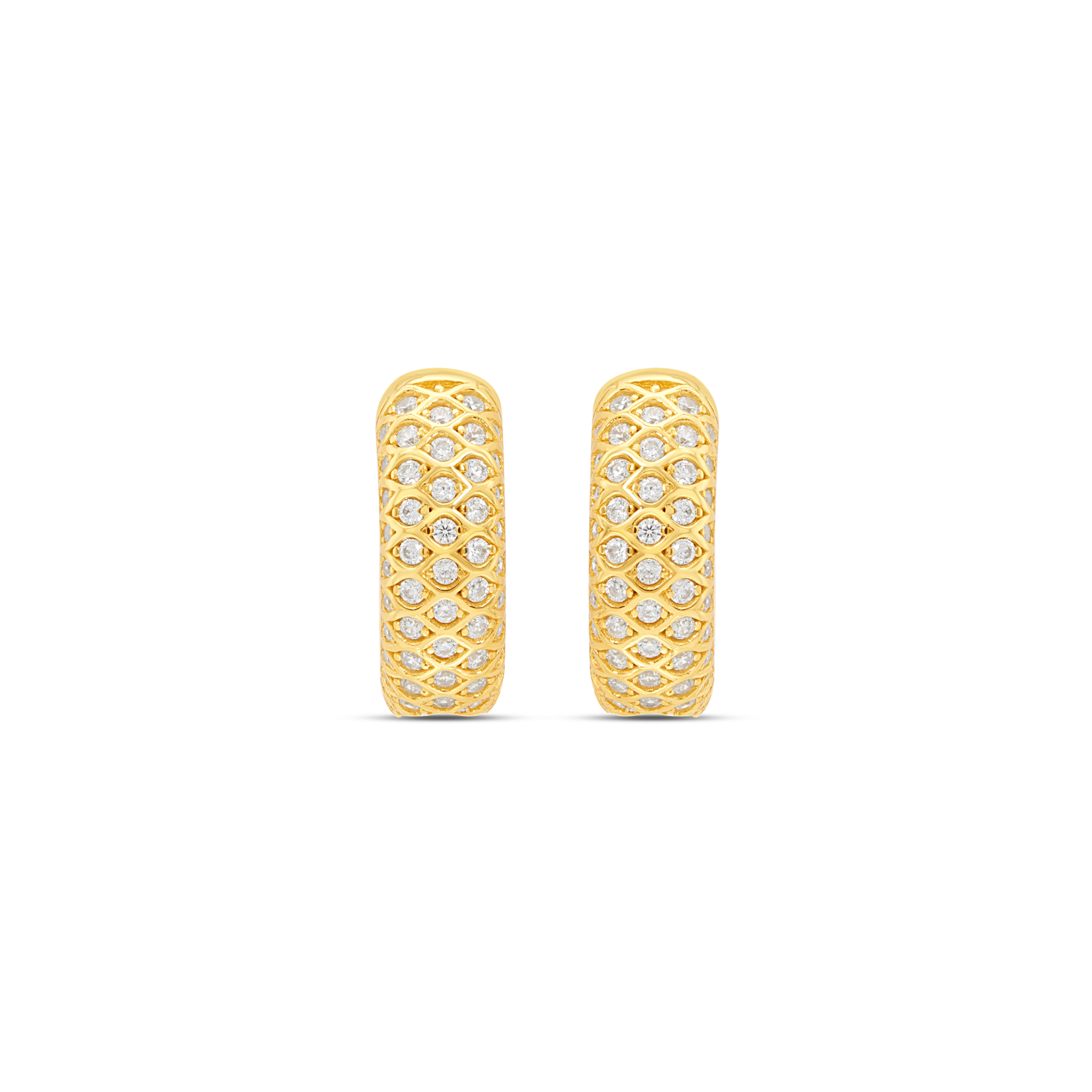 Slim Pave Bar Stud & Crystal Hoop Earrings