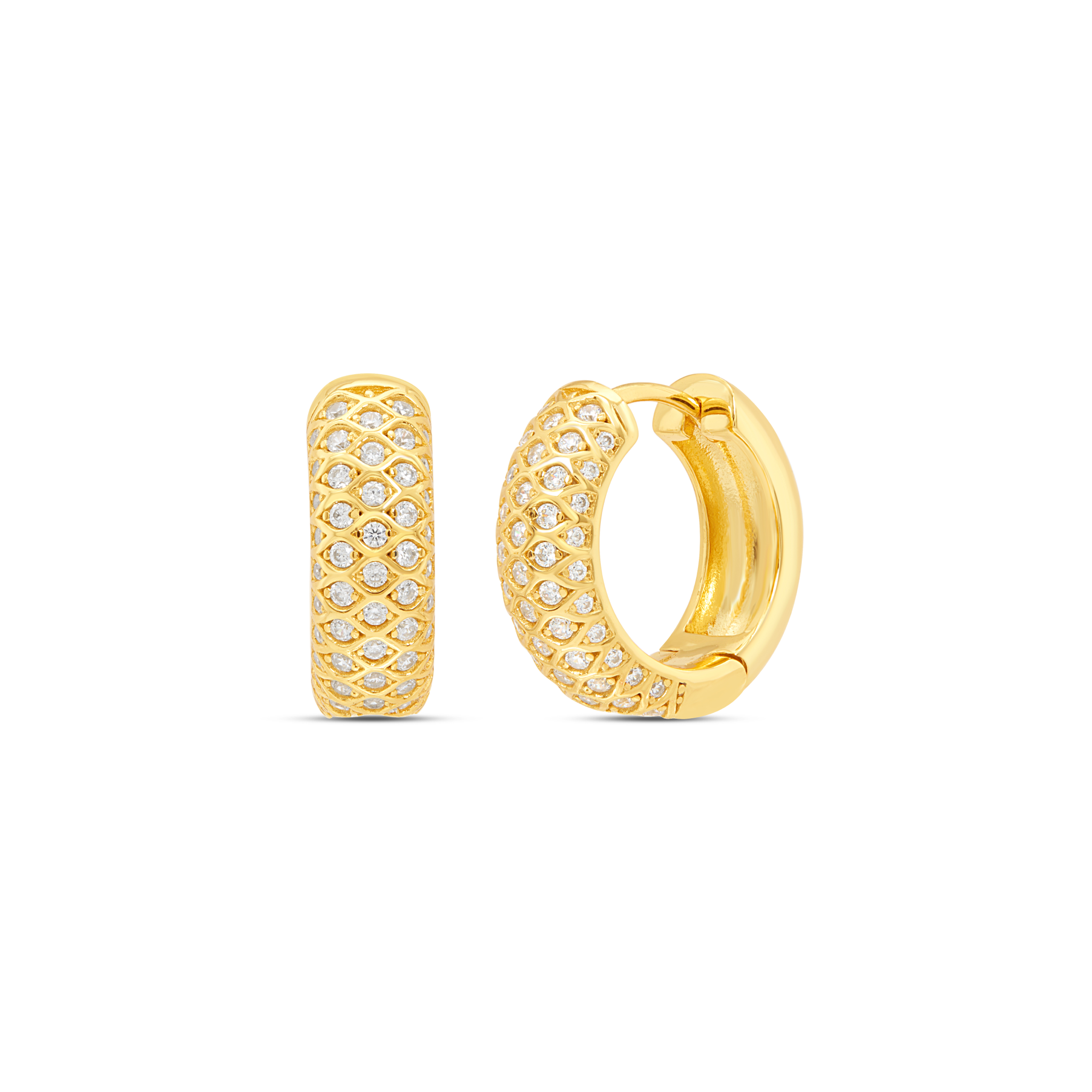 Slim Pave Bar Stud & Crystal Hoop Earrings