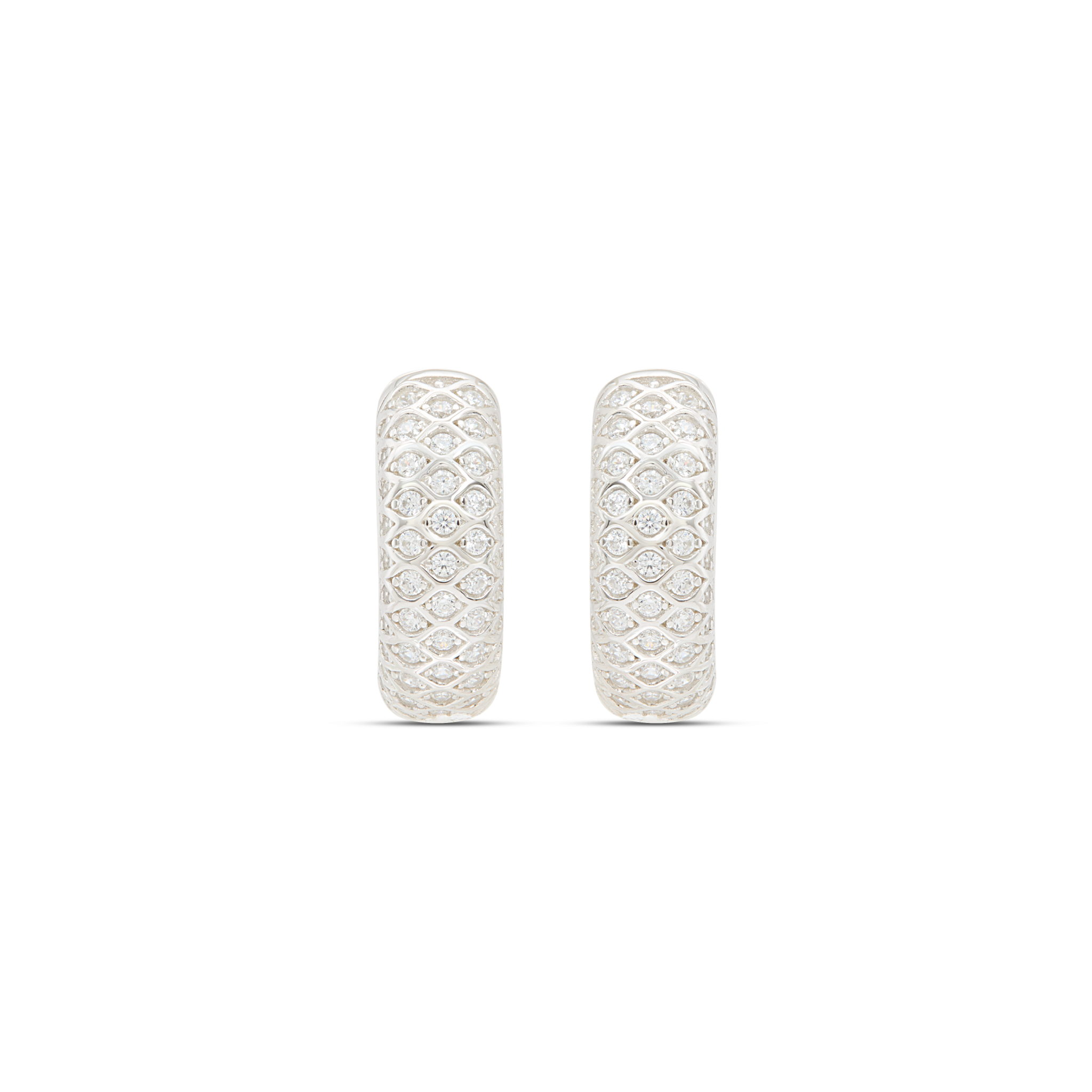 Slim Pave Bar Stud & Crystal Hoop Earrings