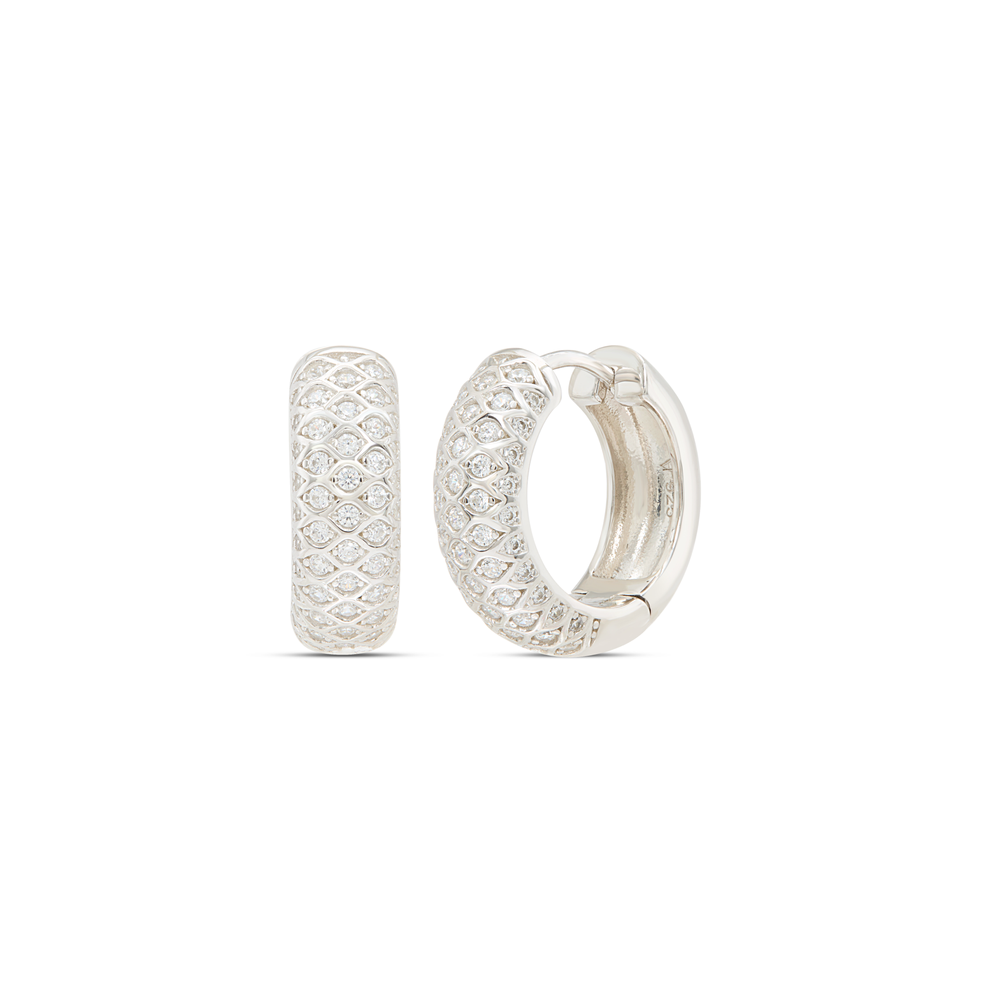 Slim Pave Bar Stud & Crystal Hoop Earrings