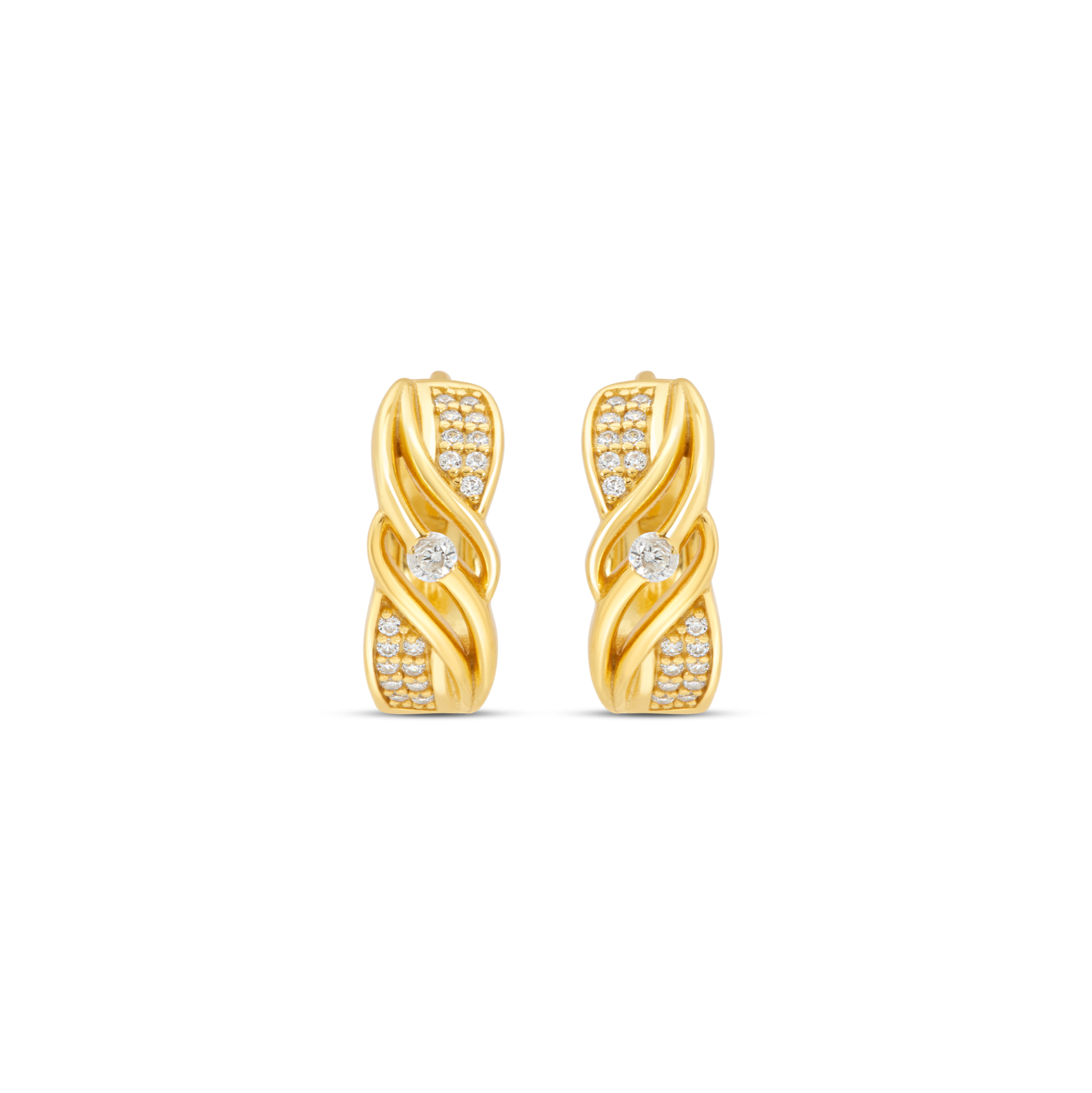 Twisted Braid Pave Drop & Hoop Earrings