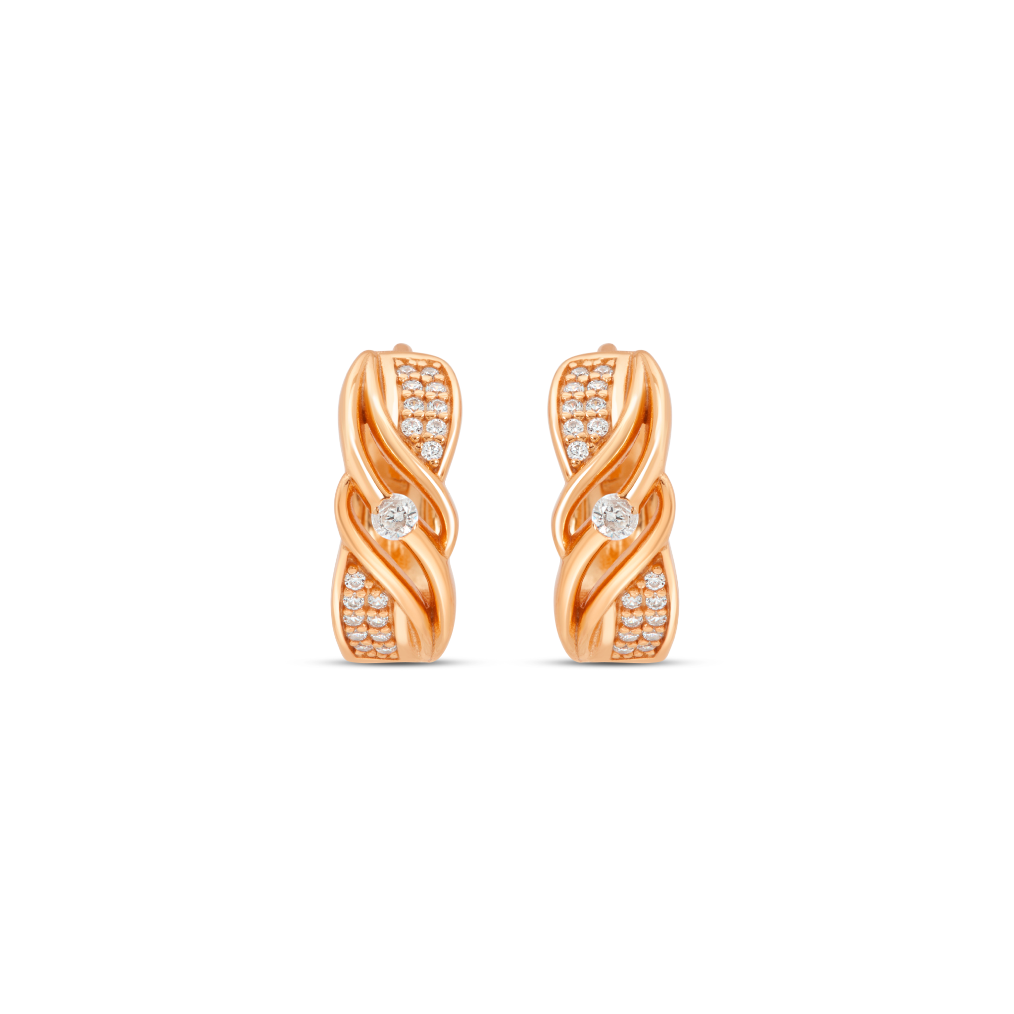 Twisted Braid Pave Drop & Hoop Earrings