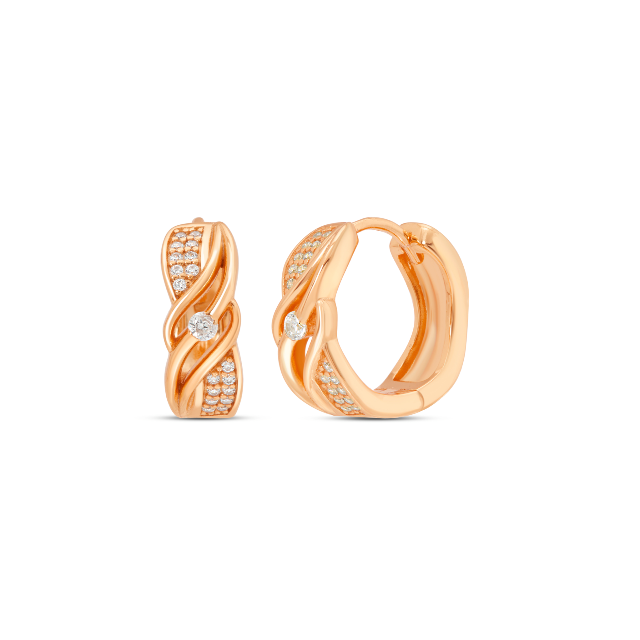 Twisted Braid Pave Drop & Hoop Earrings