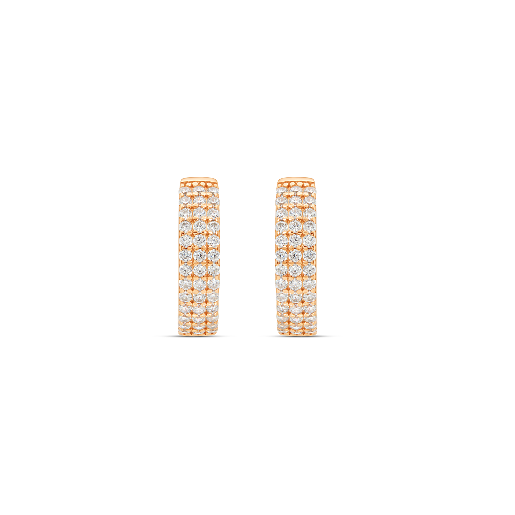 Double-Bar Parallel Pave Drop & Open Hoop Earrings