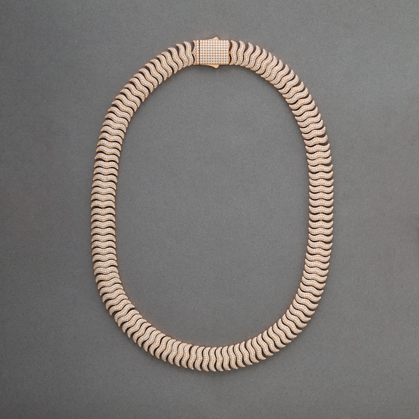Herringbone Chain Choker - Rose Gold