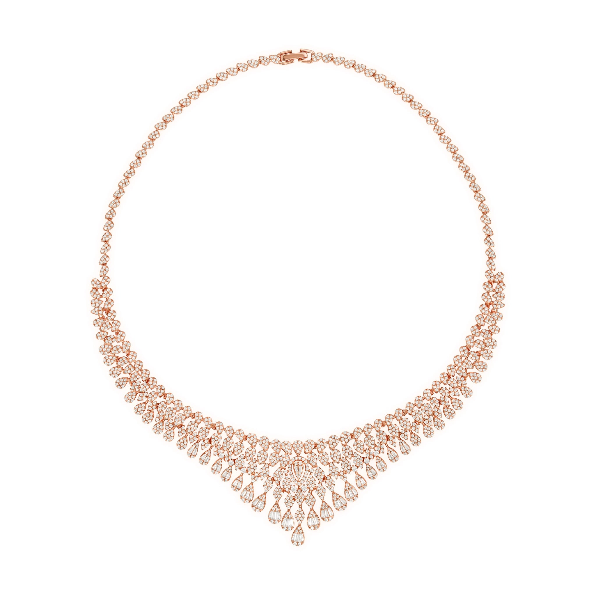 Rose Gold Cascade Royale Statement Collar