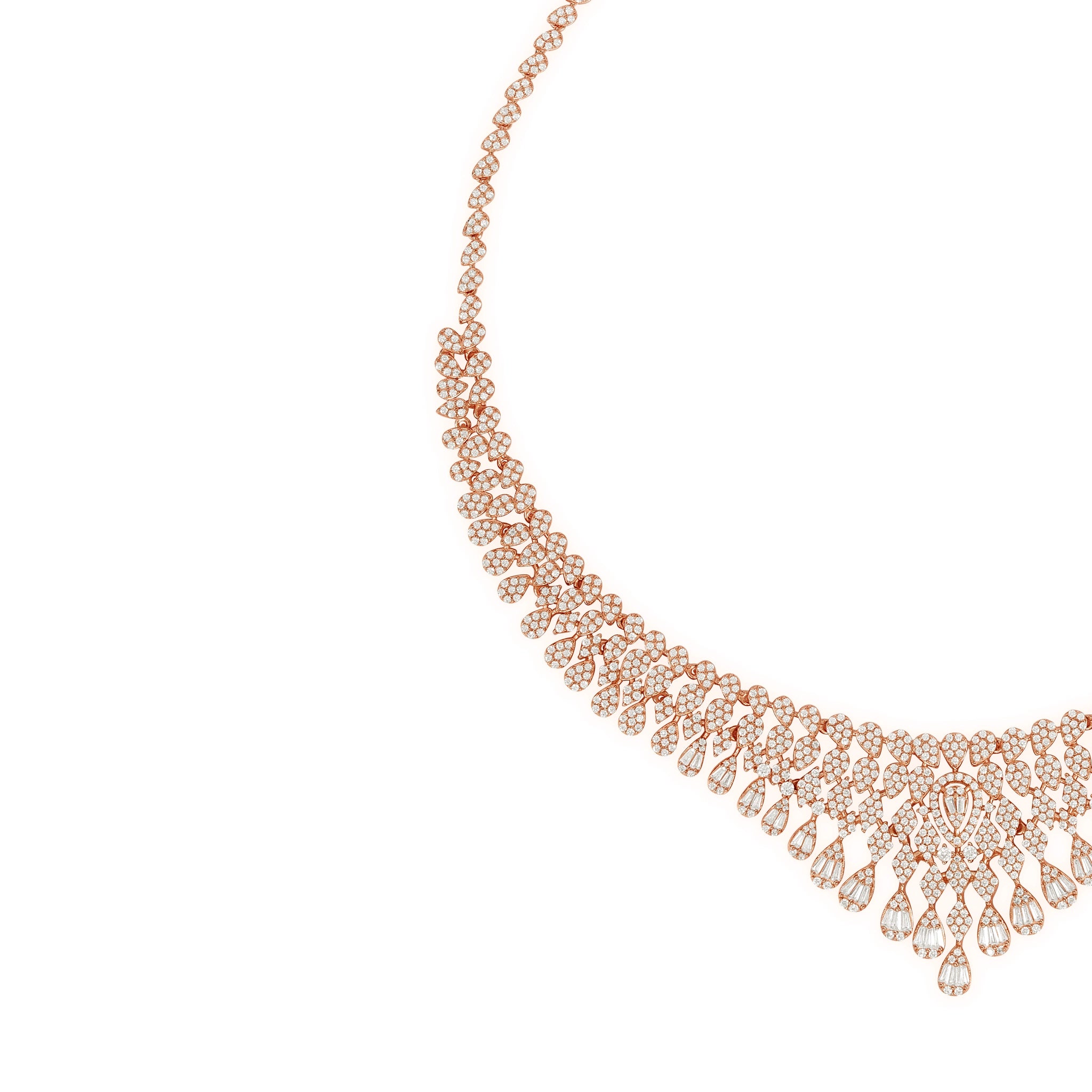 Rose Gold Cascade Royale Statement Collar
