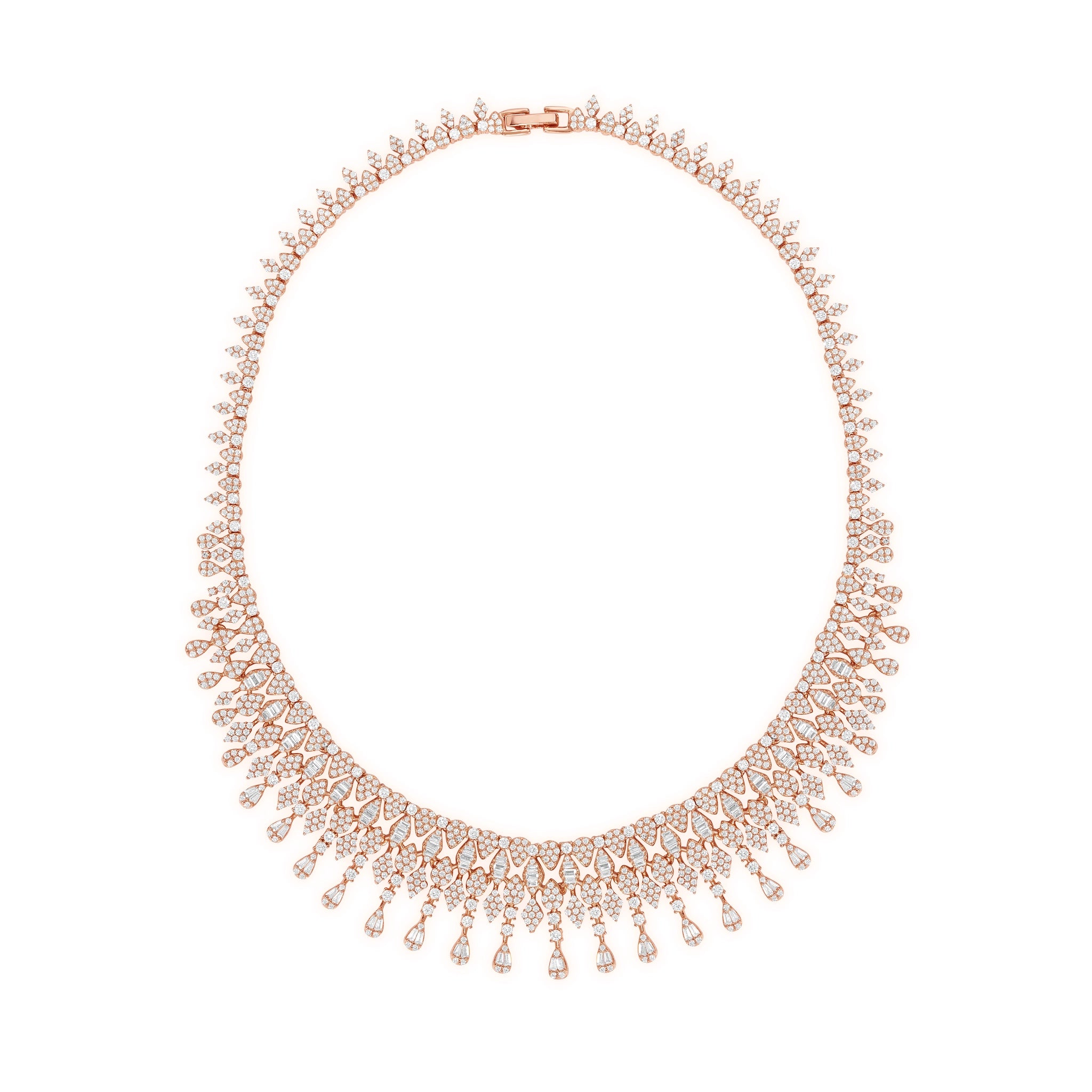 Rose Gold Dazzling Fringe Statement Bib