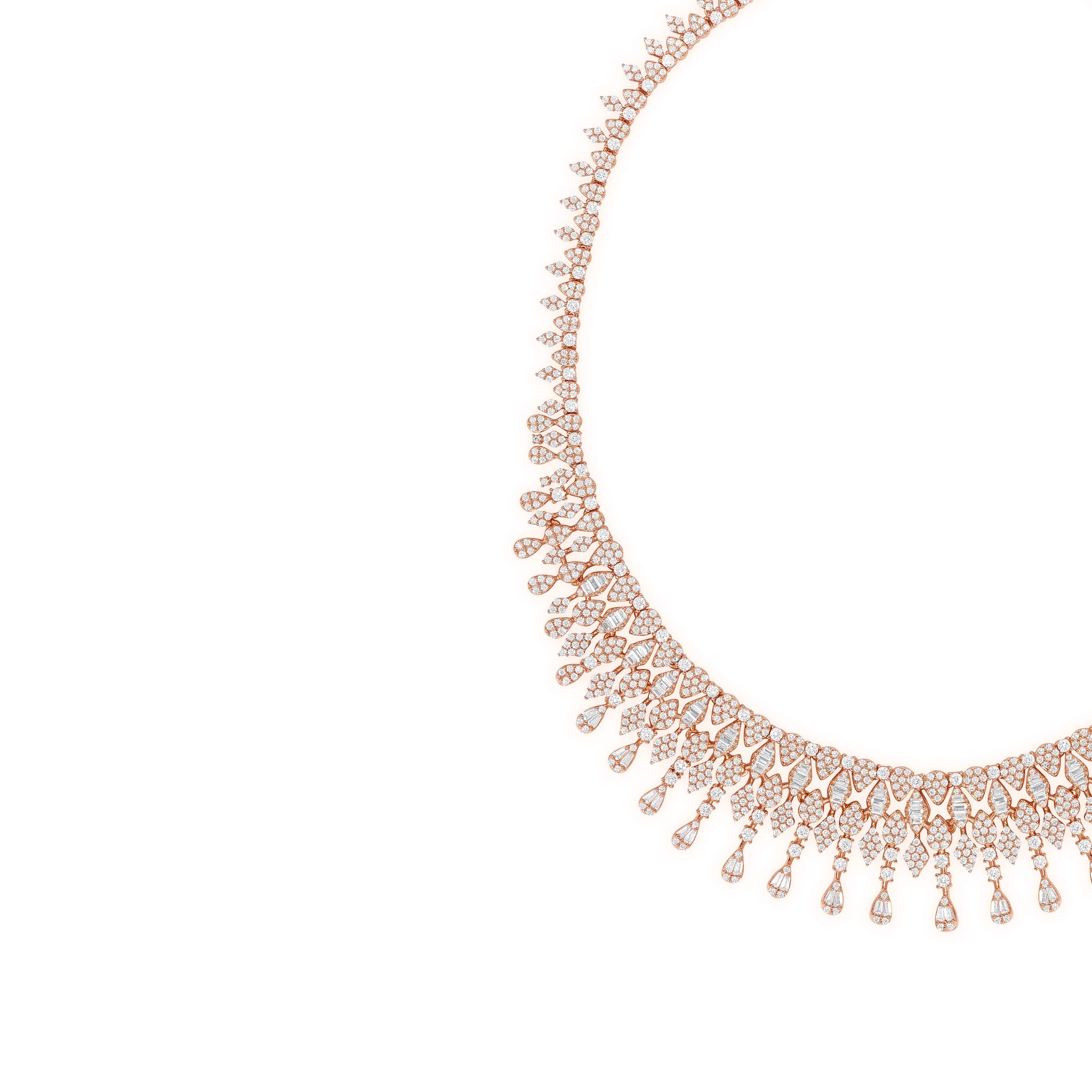 Rose Gold Dazzling Fringe Statement Bib