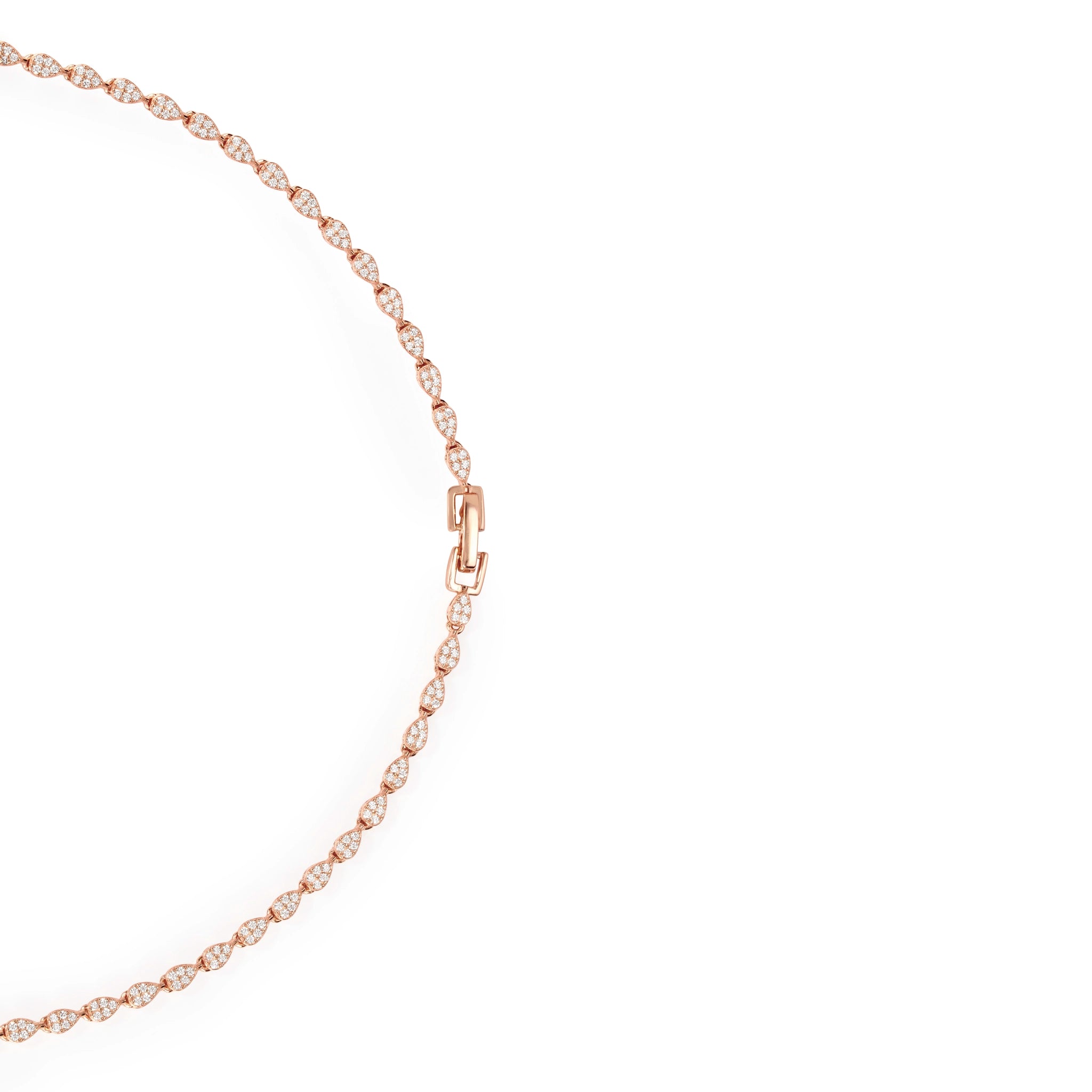 Rose Gold Crystal Empress Fringe Necklace