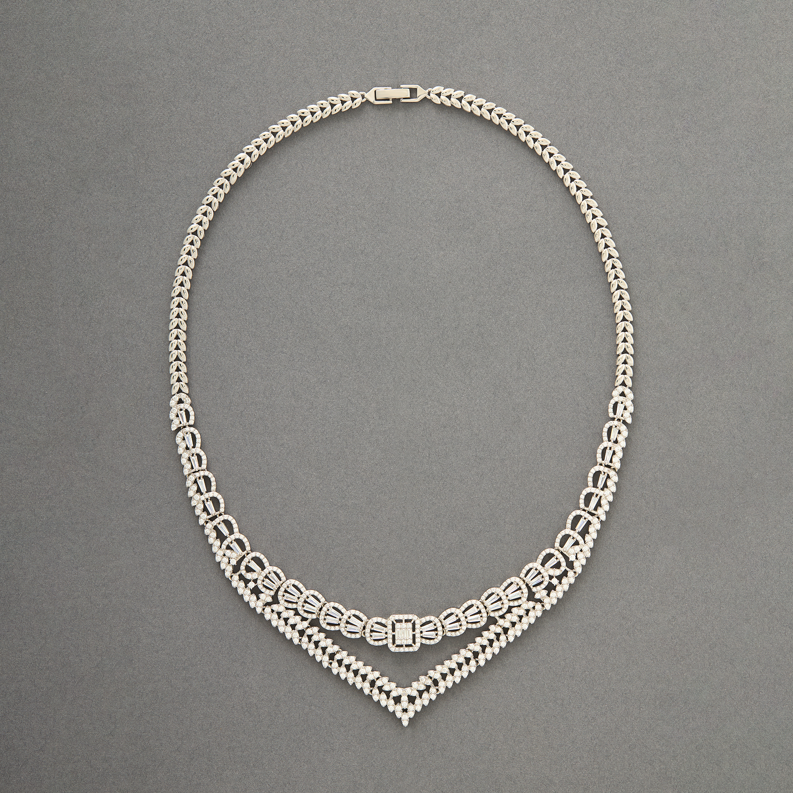 Ornate Square-Link Statement Necklace