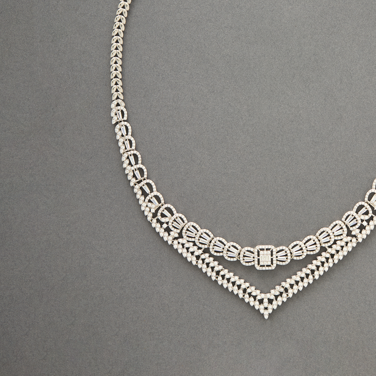 Ornate Square-Link Statement Necklace