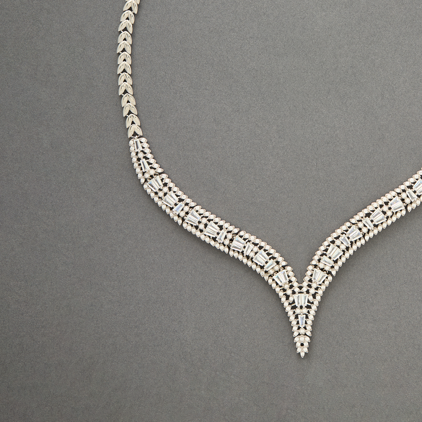 Double-Strand Y-Lariat CZ Necklace