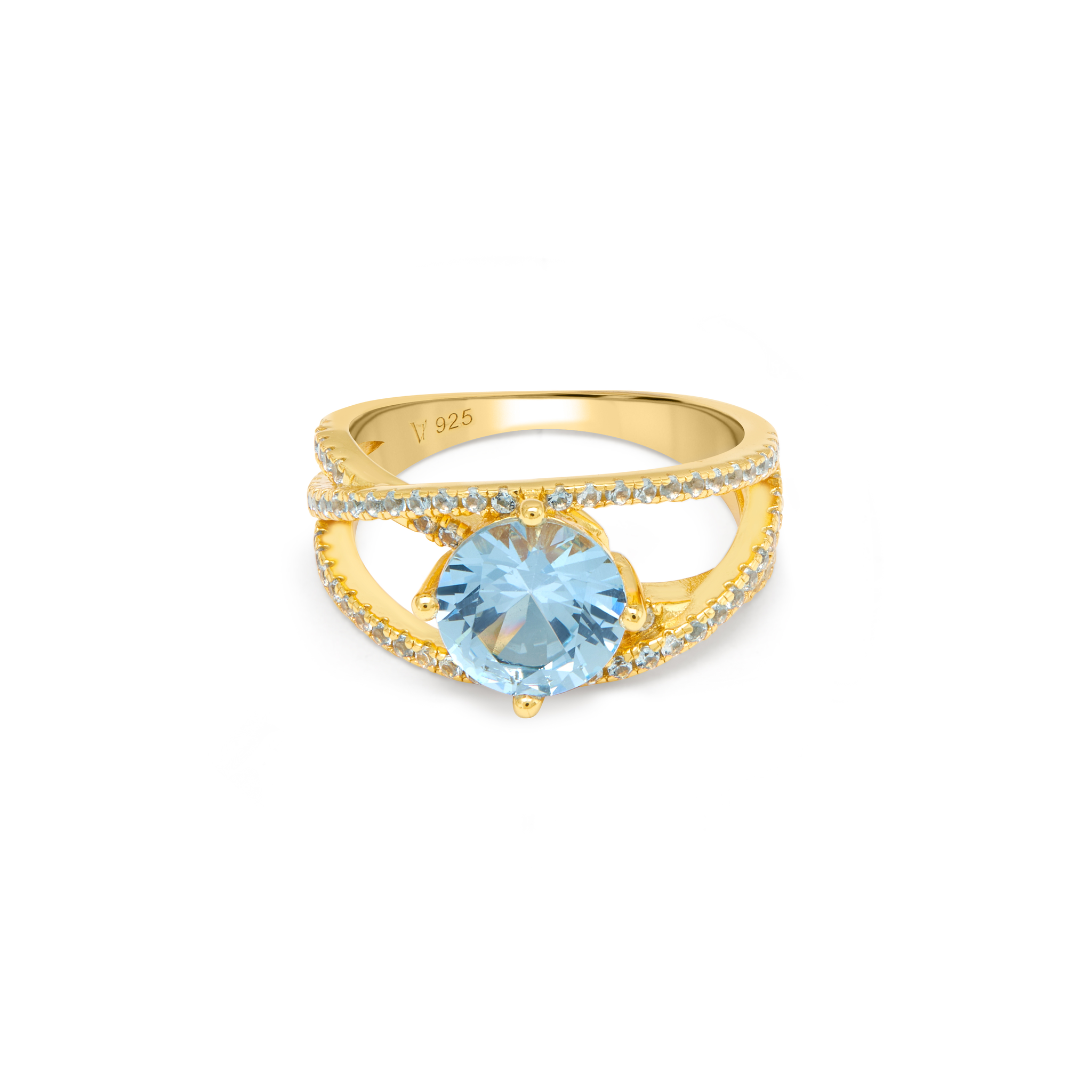 Split Shank Pavé Solitaire Ring - Gold