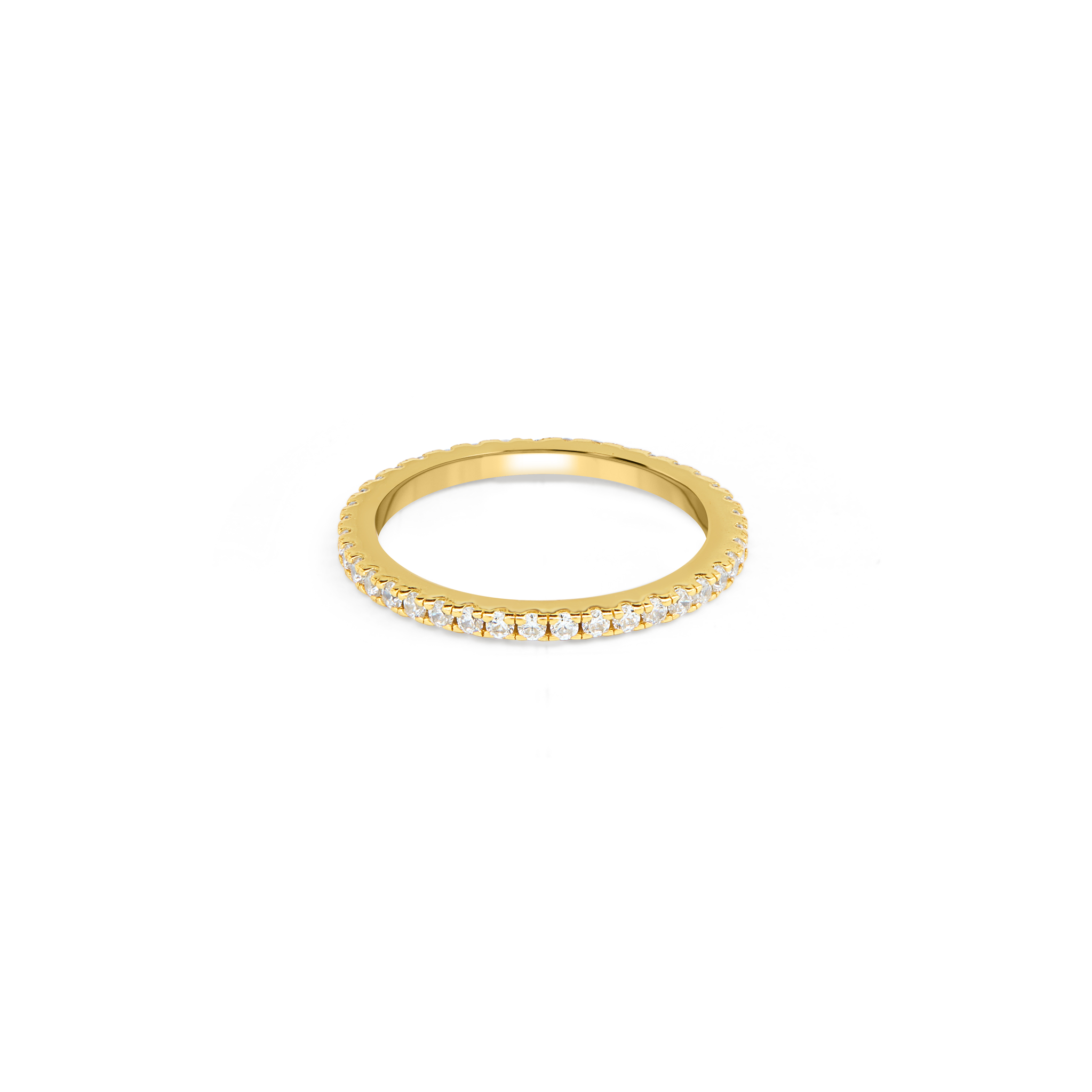 Slim Micro-Pavé CZ Eternity Band Ring  - Gold