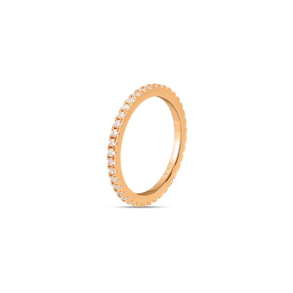 Slim Micro-Pavé CZ Eternity Band Ring  - Rose Gold