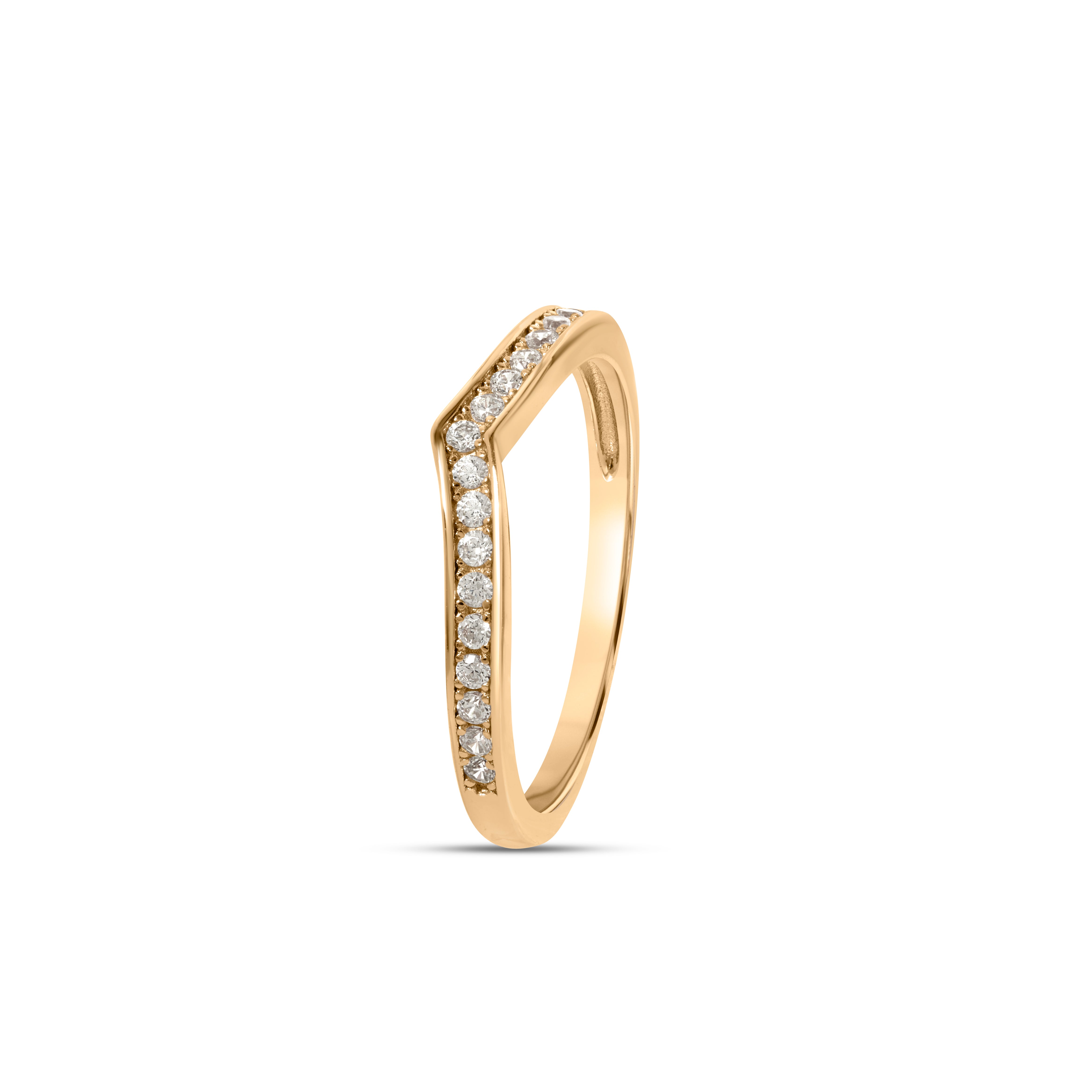 Chevron Pave Band Ring - Gold