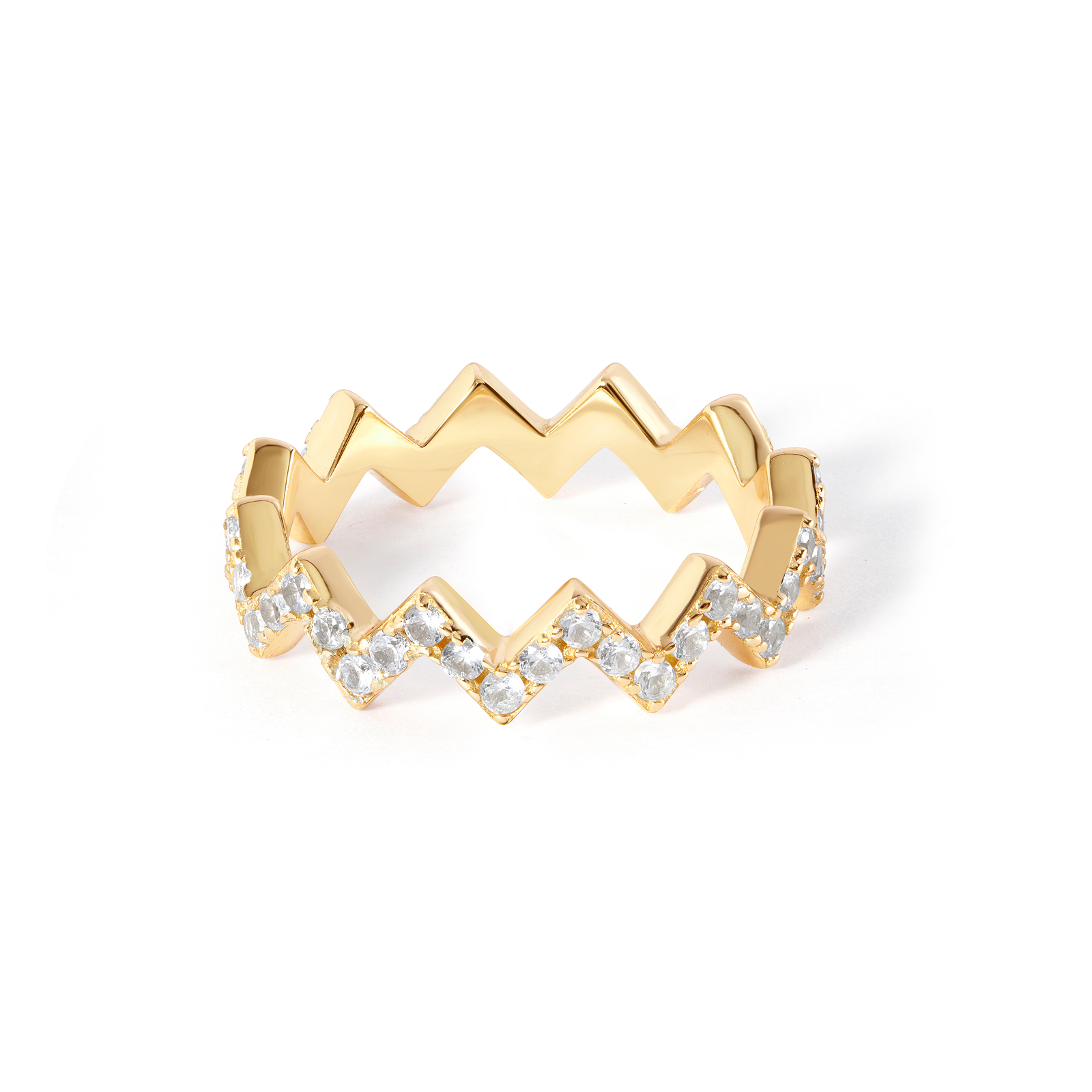 Geometric Zigzag Band Ring
