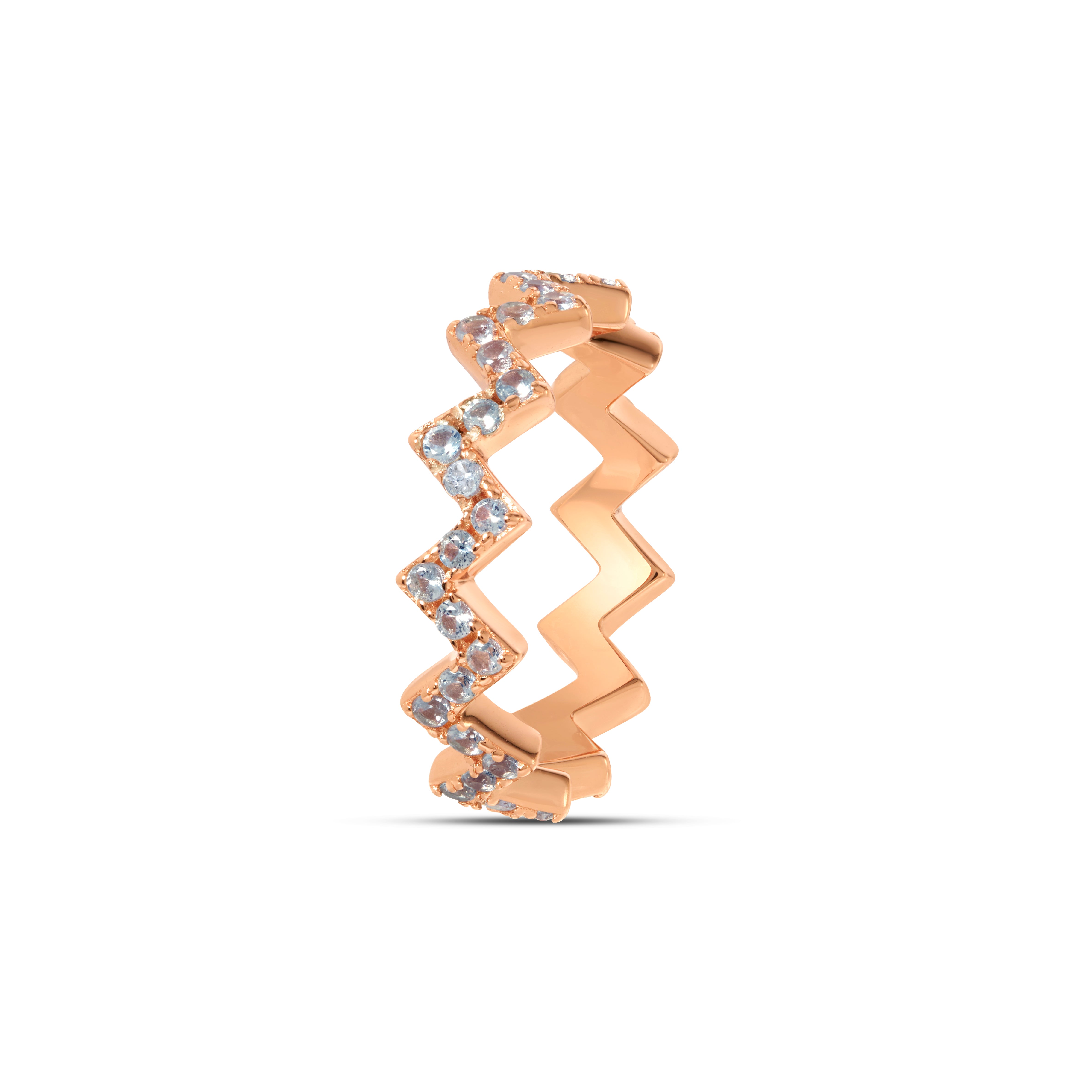 Geometric Zigzag Band Ring - Rose Gold