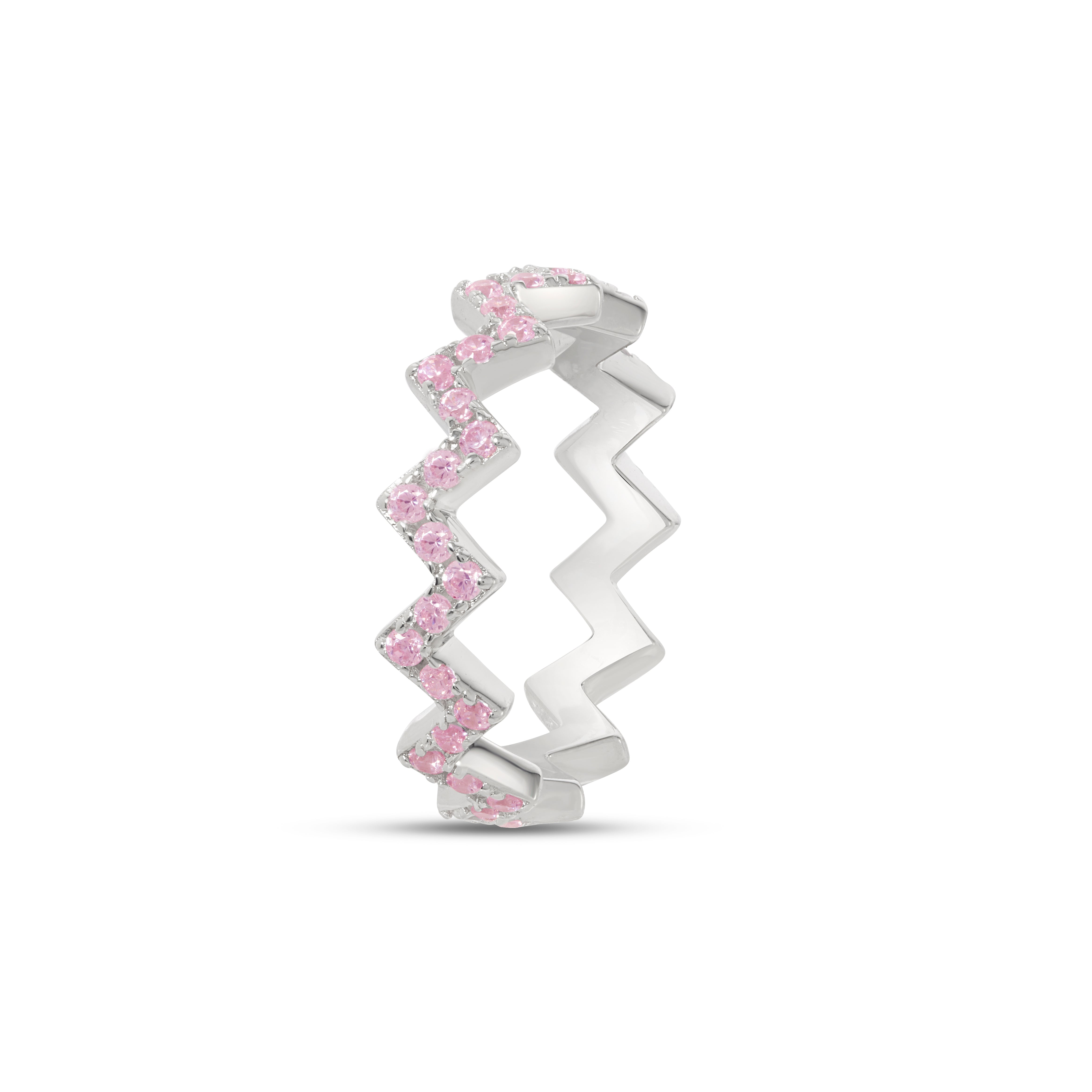 Geometric Zigzag Band Ring - Silver
