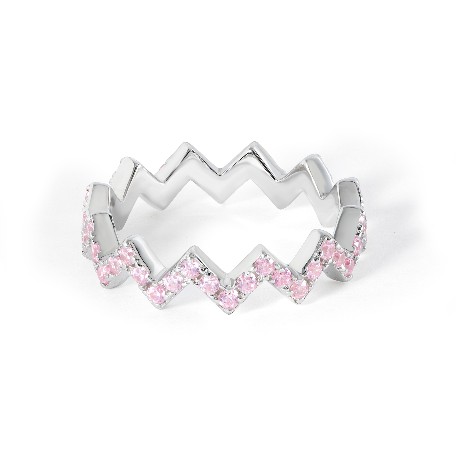 Geometric Zigzag Band Ring