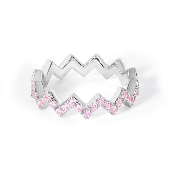 Geometric Zigzag Band Ring - Silver