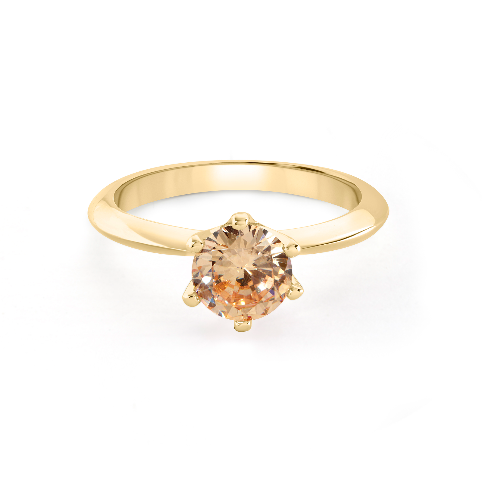 Champagne Gemstone Solitaire Ring