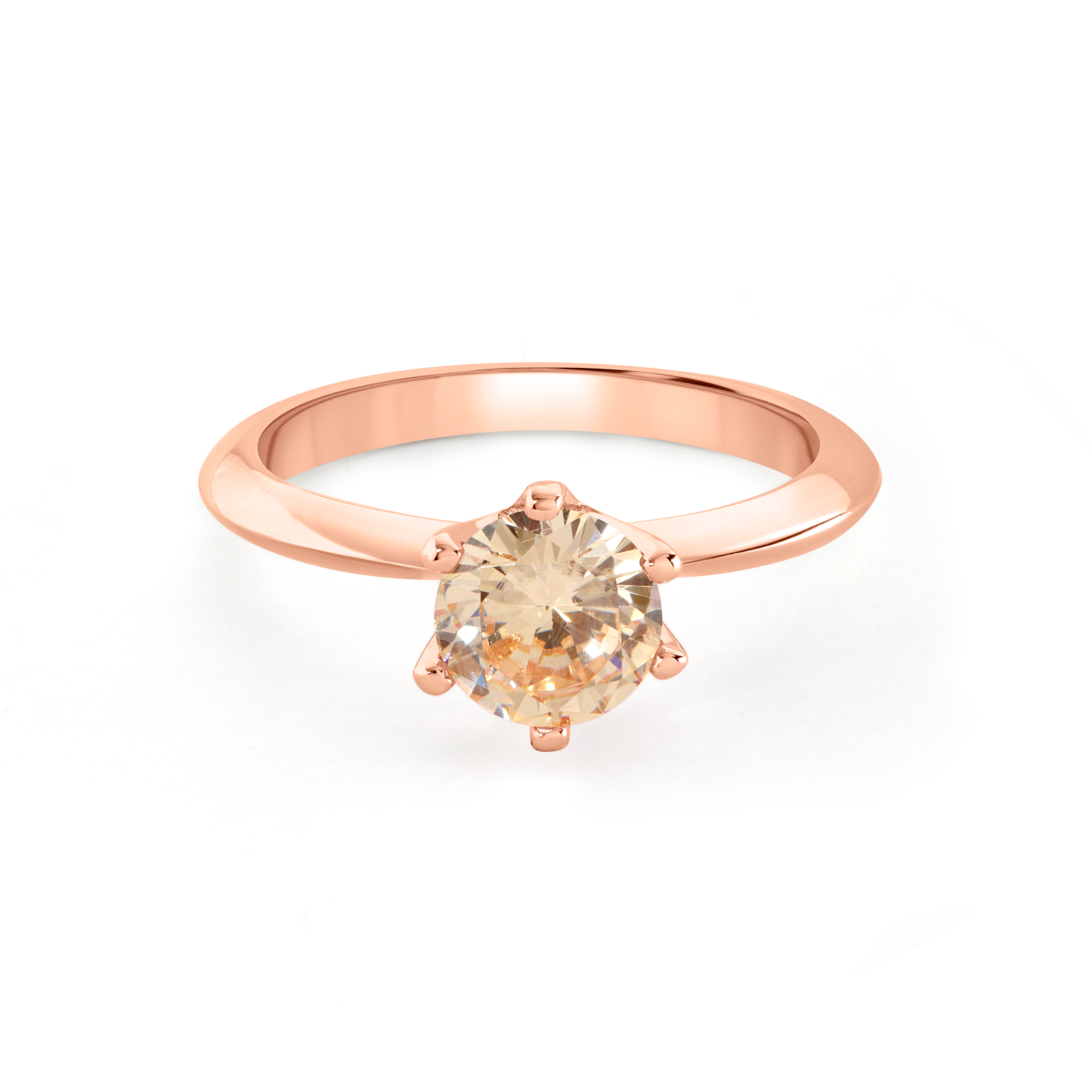 Champagne Gemstone Solitaire Ring