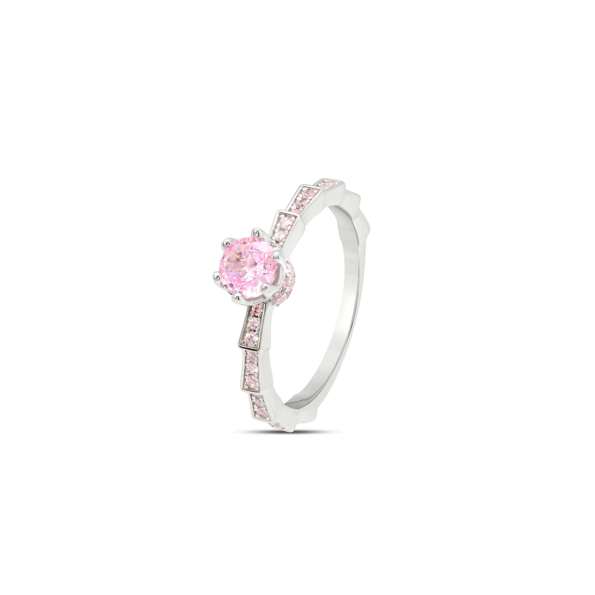 Square Halo Cluster Ring - Silver