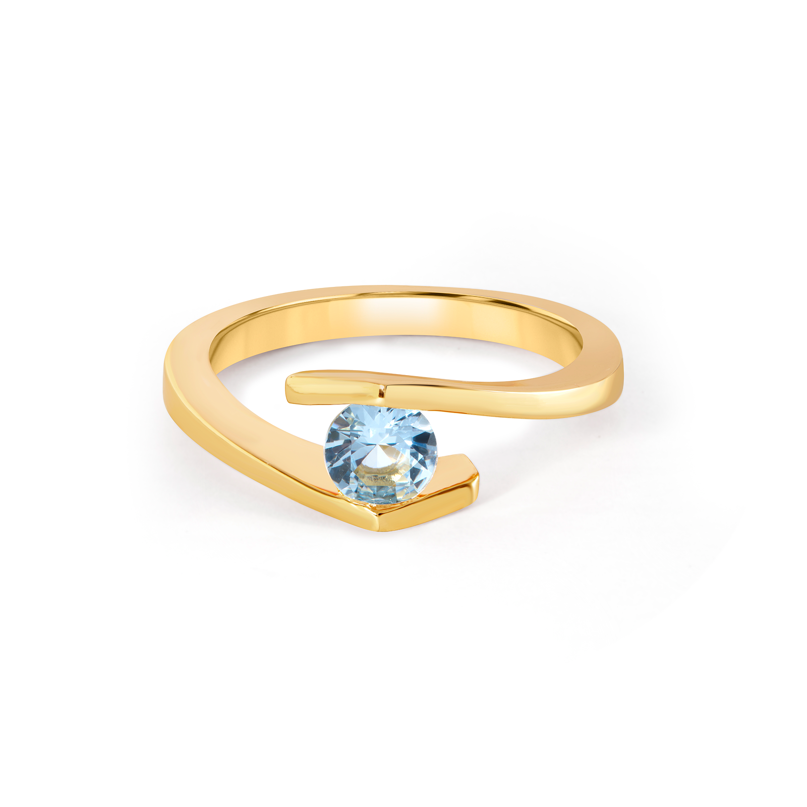 Bypass Swirl Aquamarine Ring