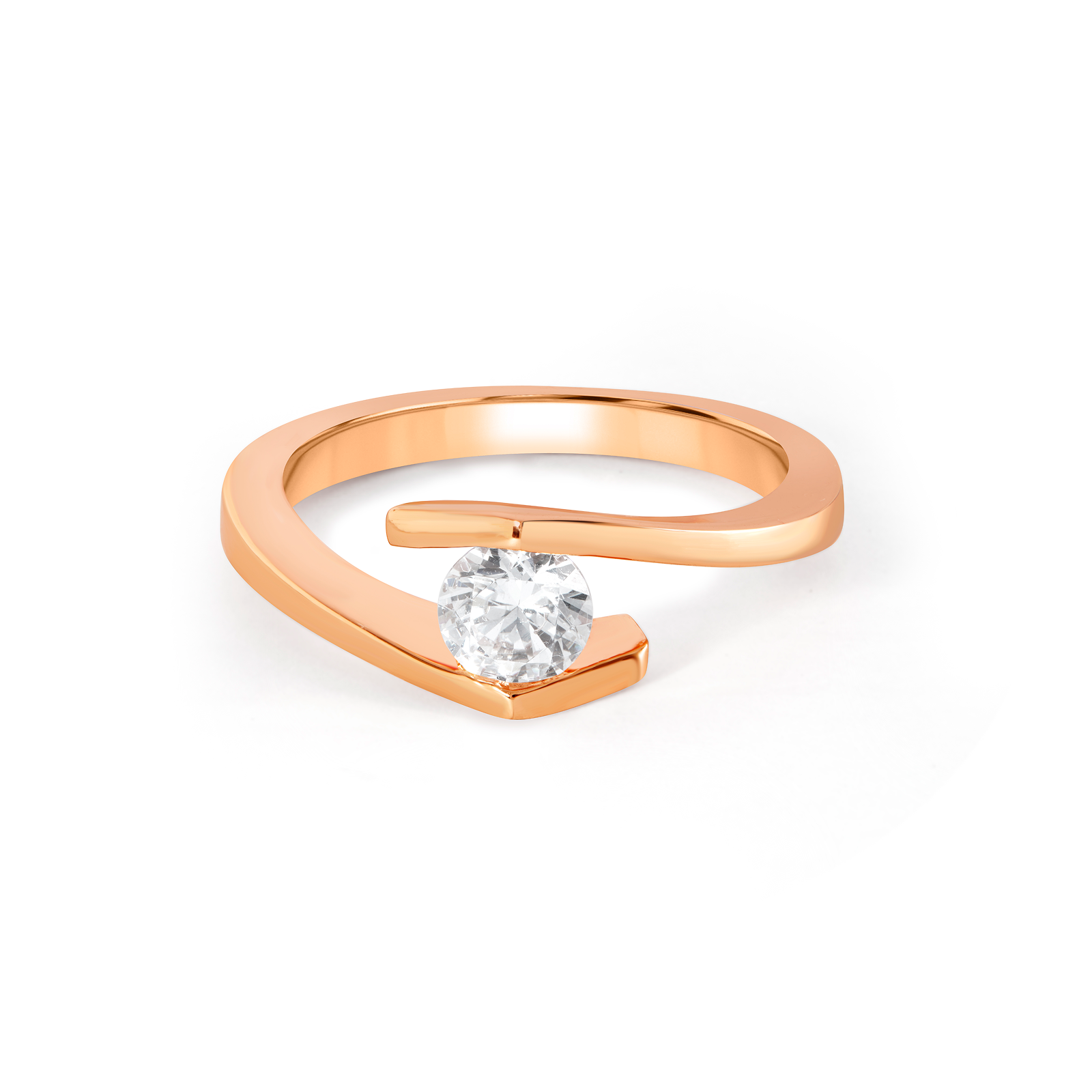 Bypass Swirl Aquamarine Ring