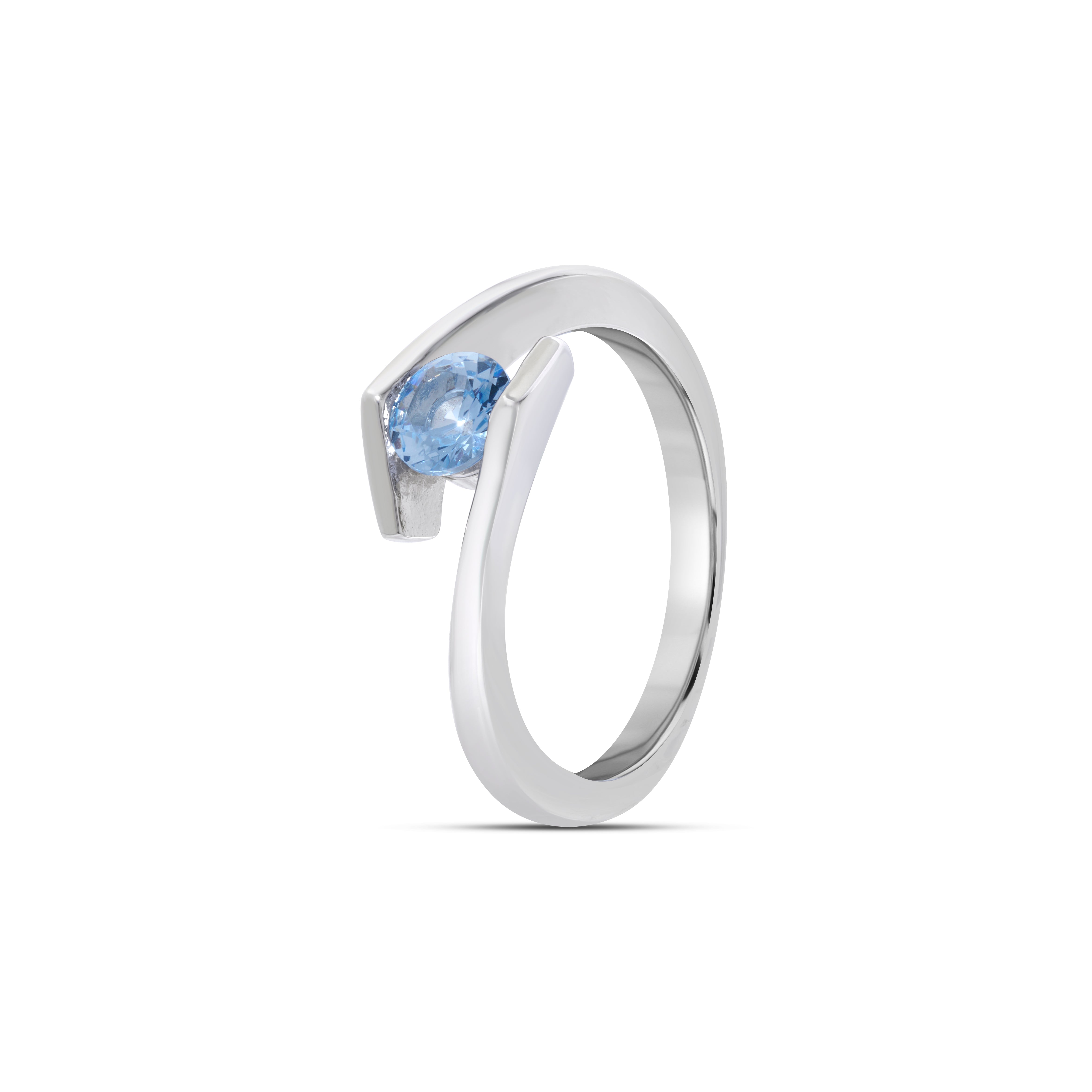 Bypass Swirl Aquamarine Ring
