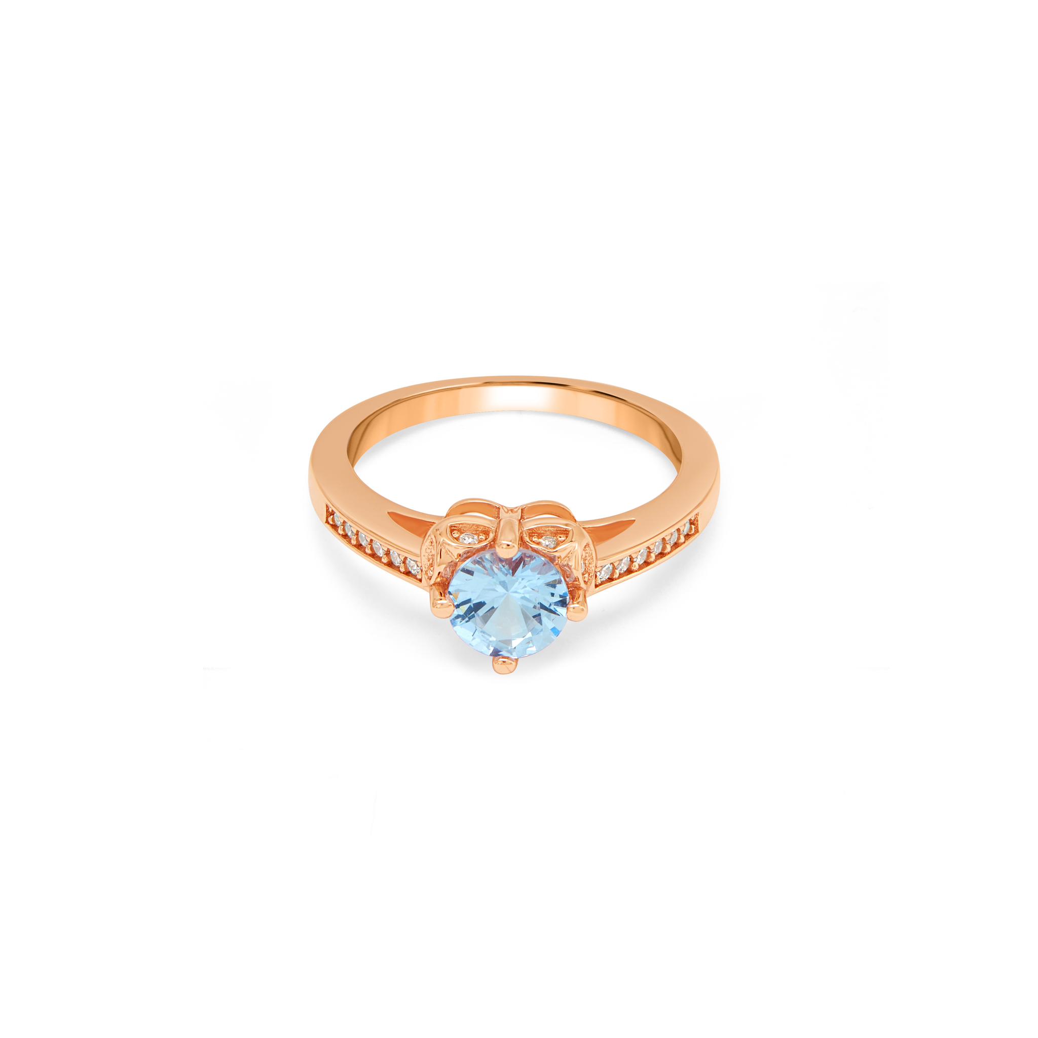 Pink CZ Filigree Crown Pavé Ring - Rose Gold